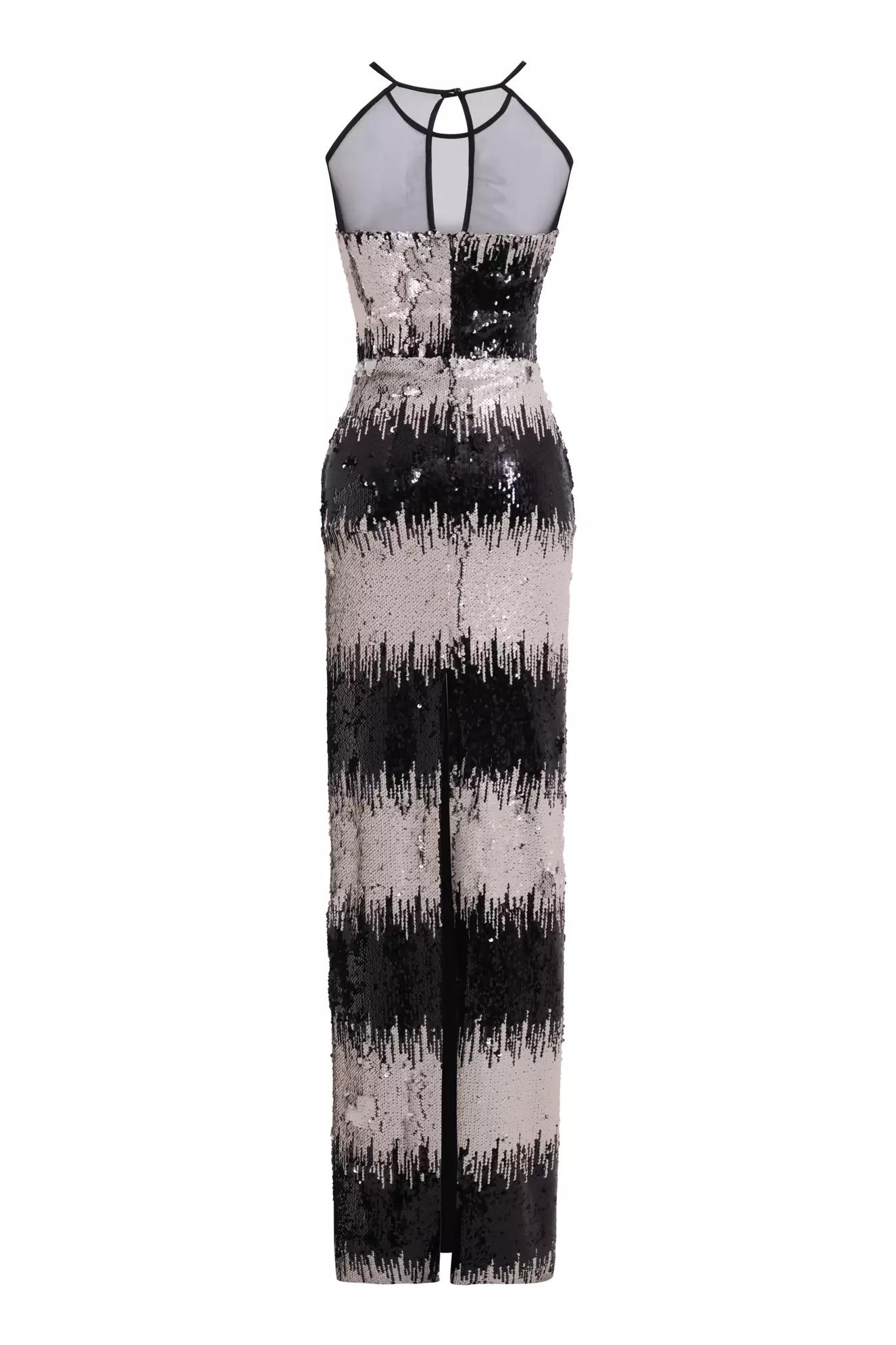 Silver sequin sleeveless maxi dress