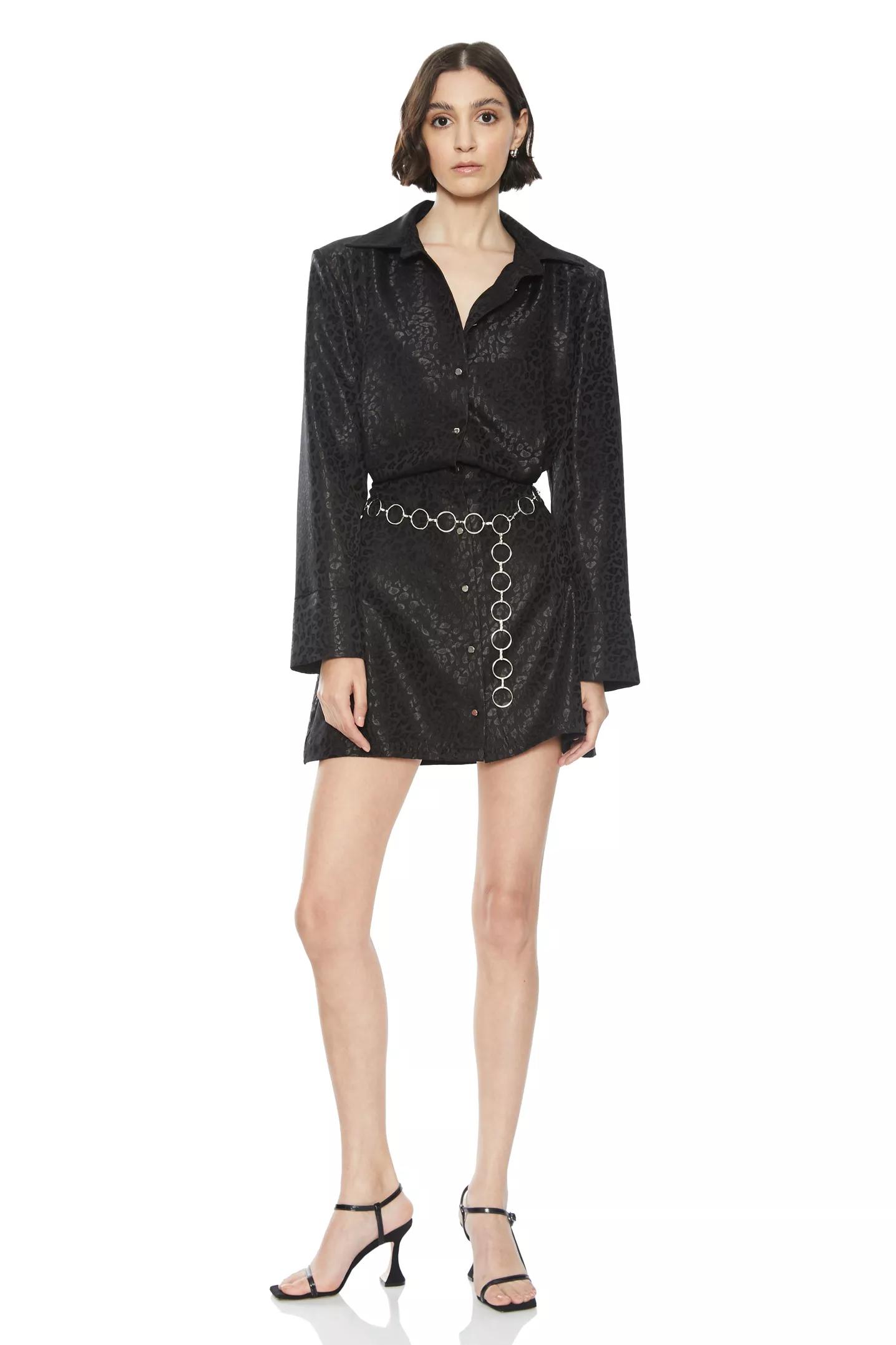 Black jakar long sleeve mini dress