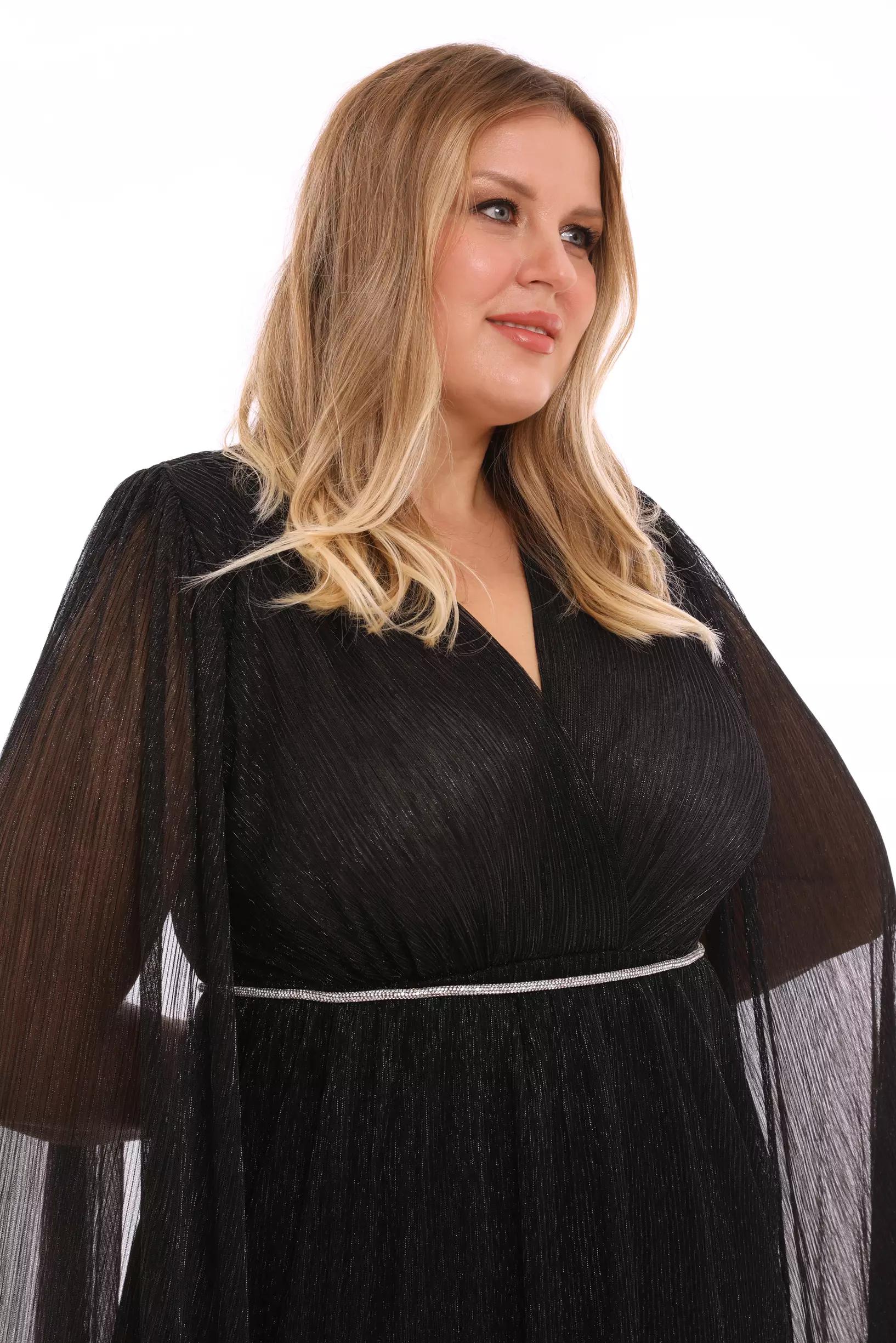 Black plus size moonlight long sleeve mini dress