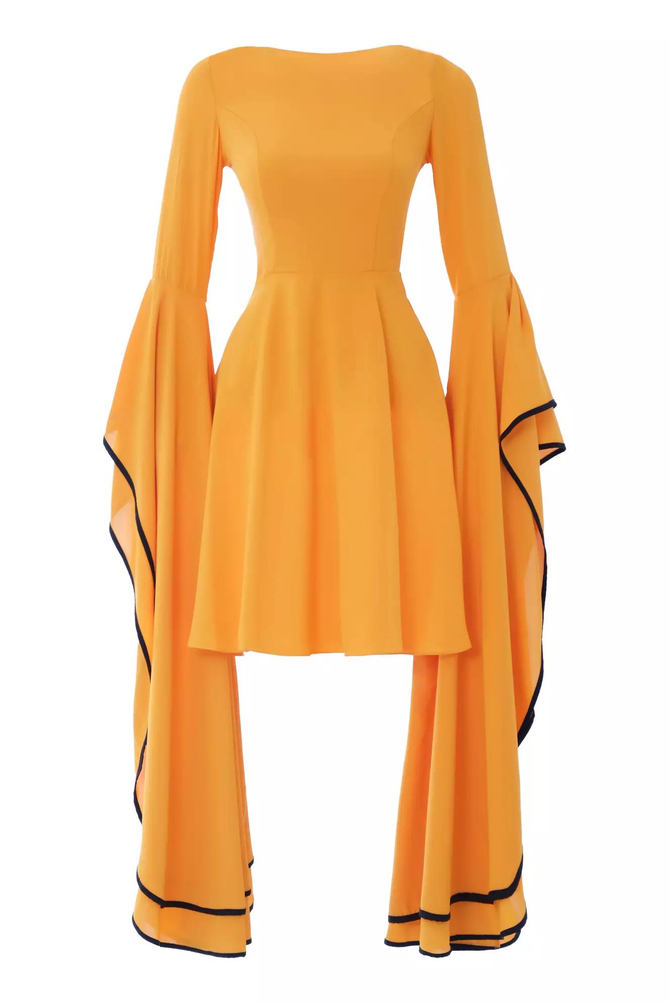 Orange felisha long sleeve mini dress