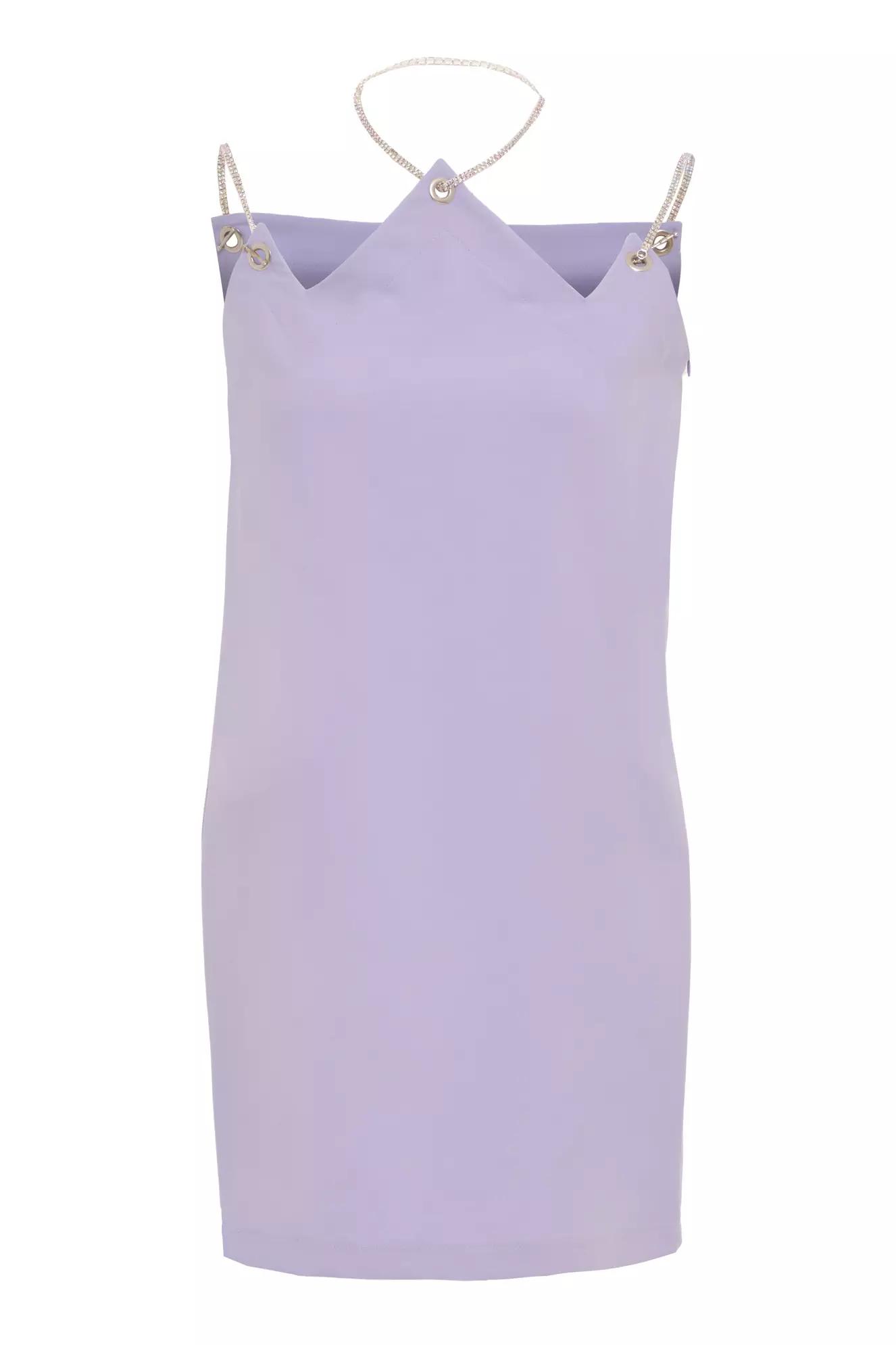 Lilac crepe sleeveless mini dress