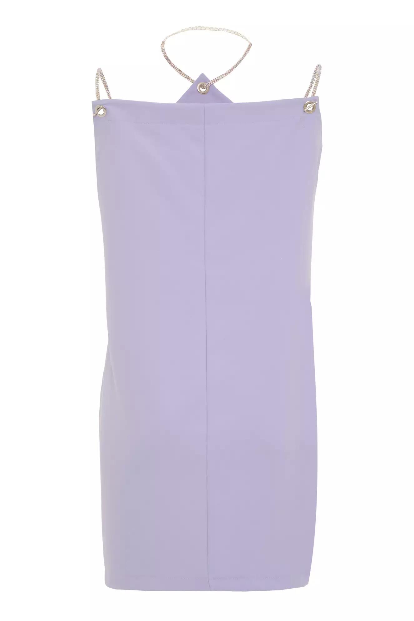 Lilac crepe sleeveless mini dress