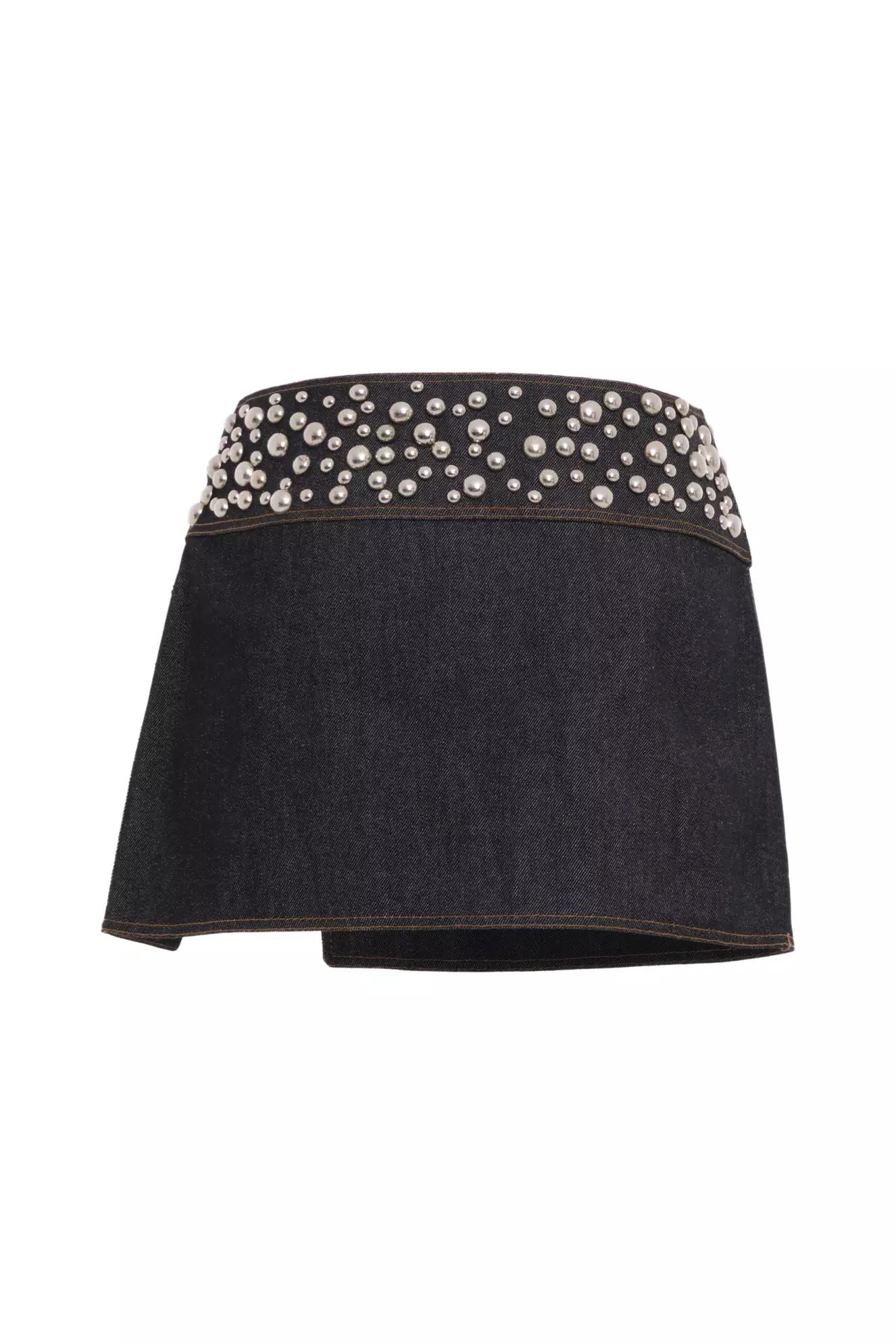 Black kot mini skirt