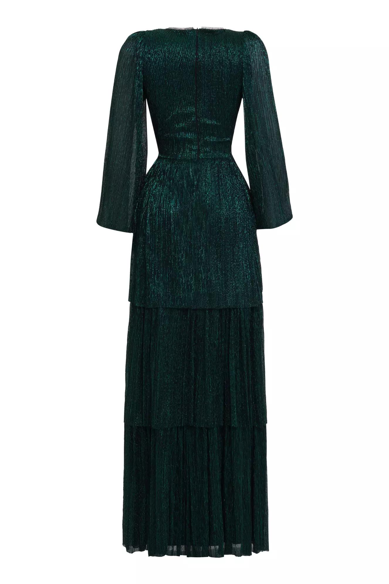 Green moonlight long sleeve long dress