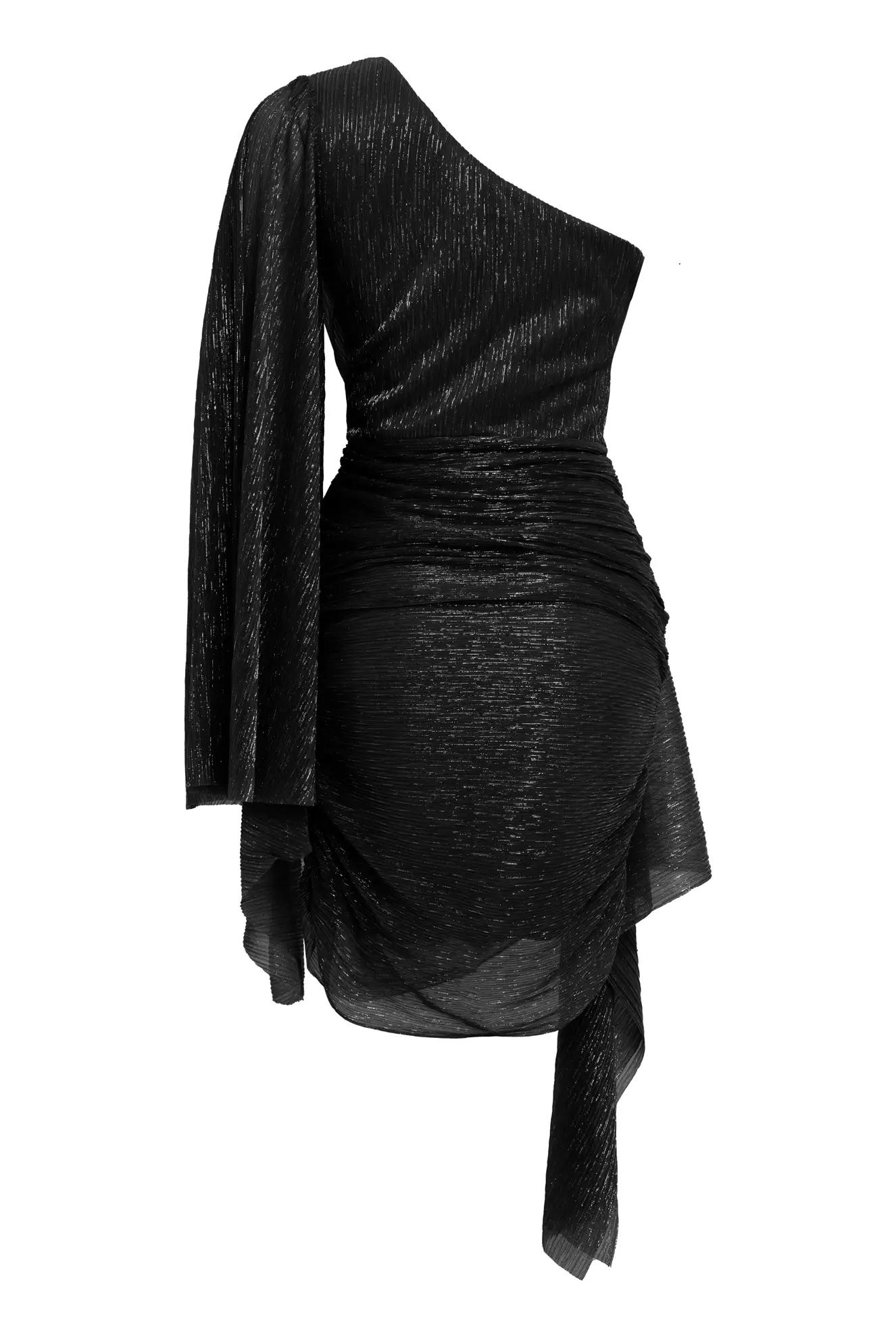 Black moonlight one arm mini dress