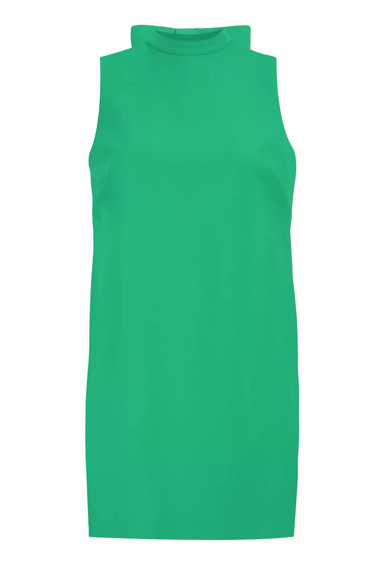 Green crepe sleeveless mini dress