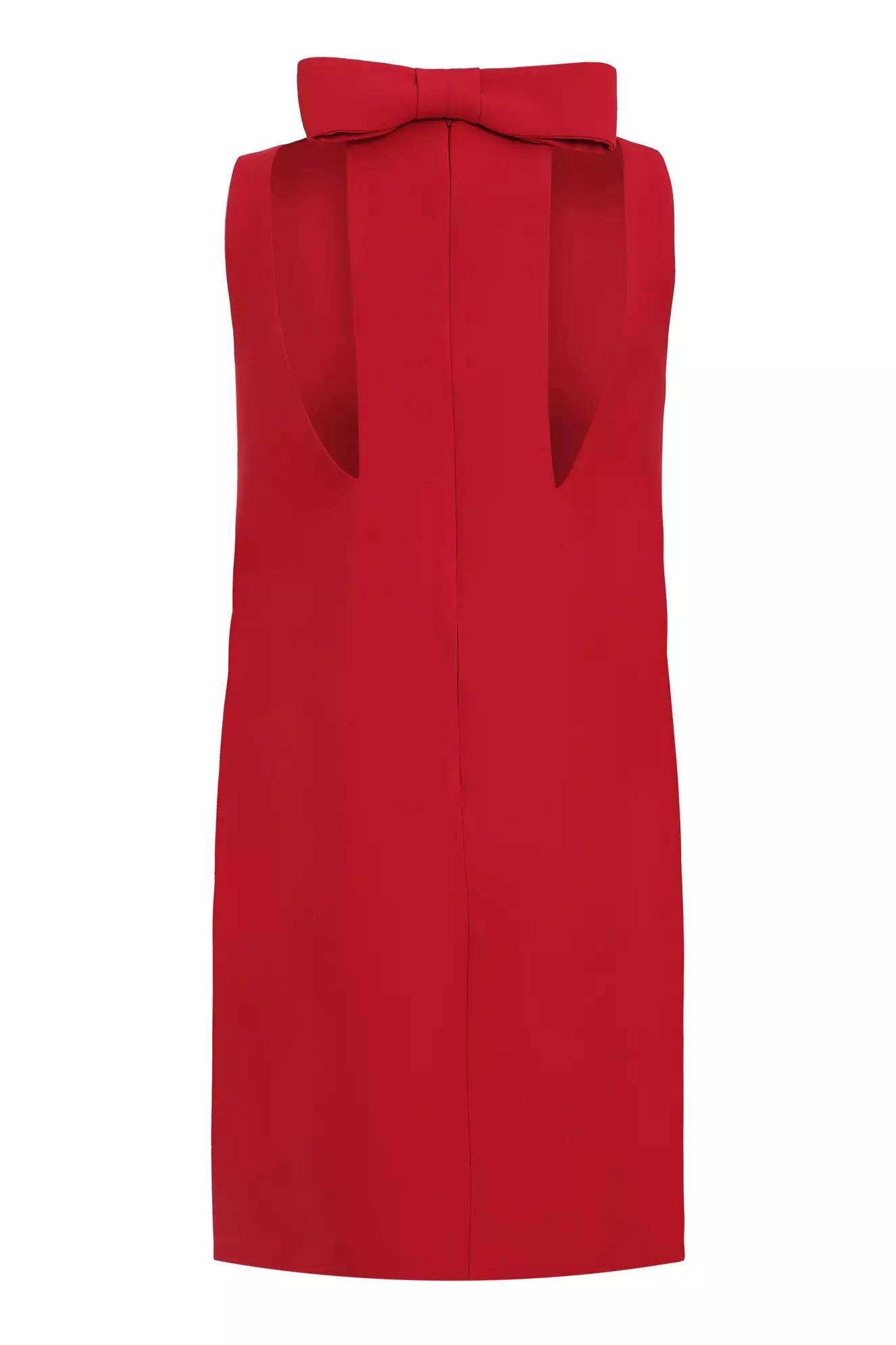 Red crepe sleeveless mini dress