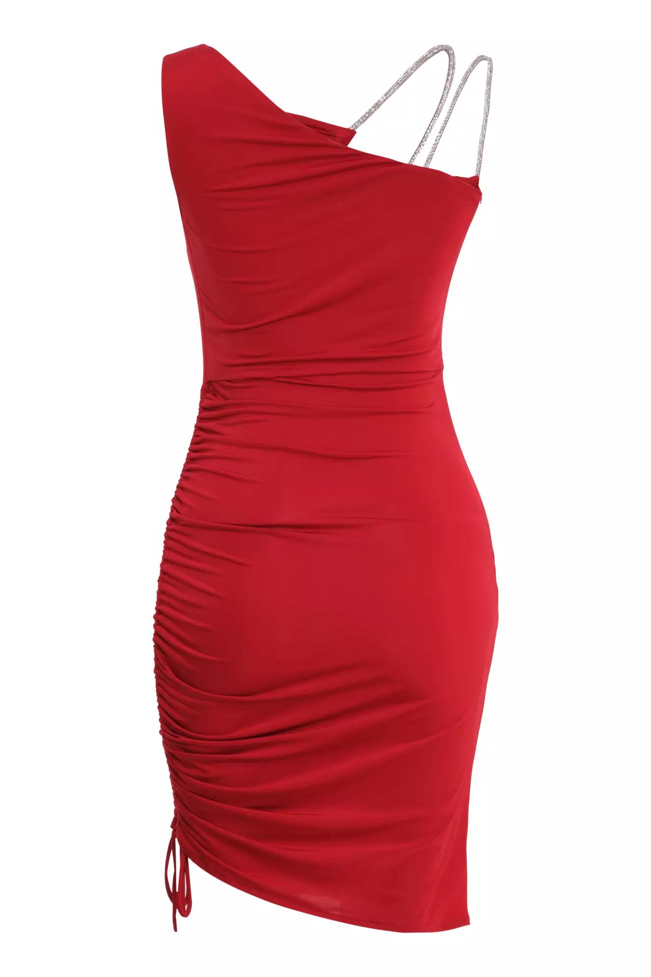 Red sendy sleeveless mini dress