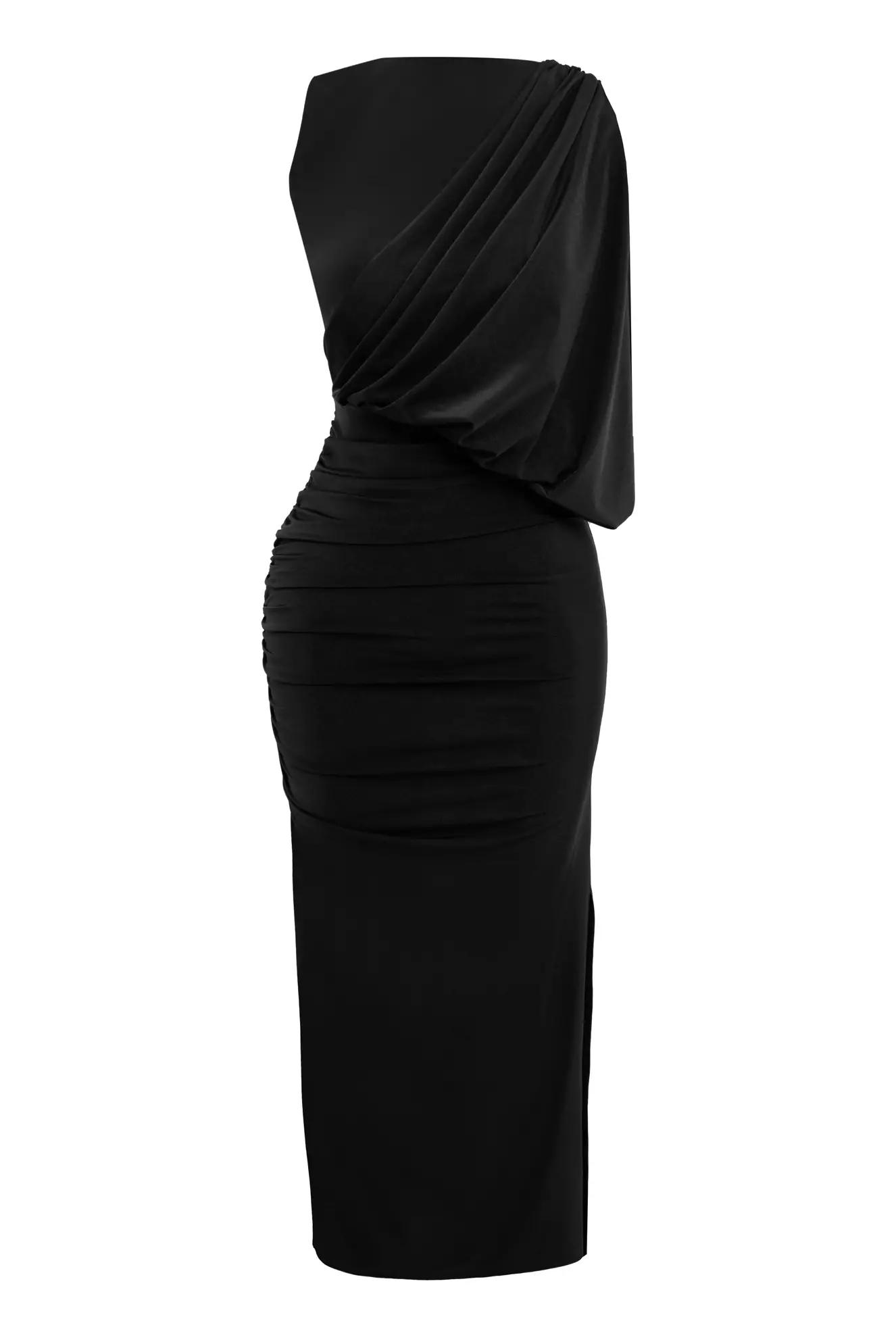 Black sendy sleeveless maxi dress