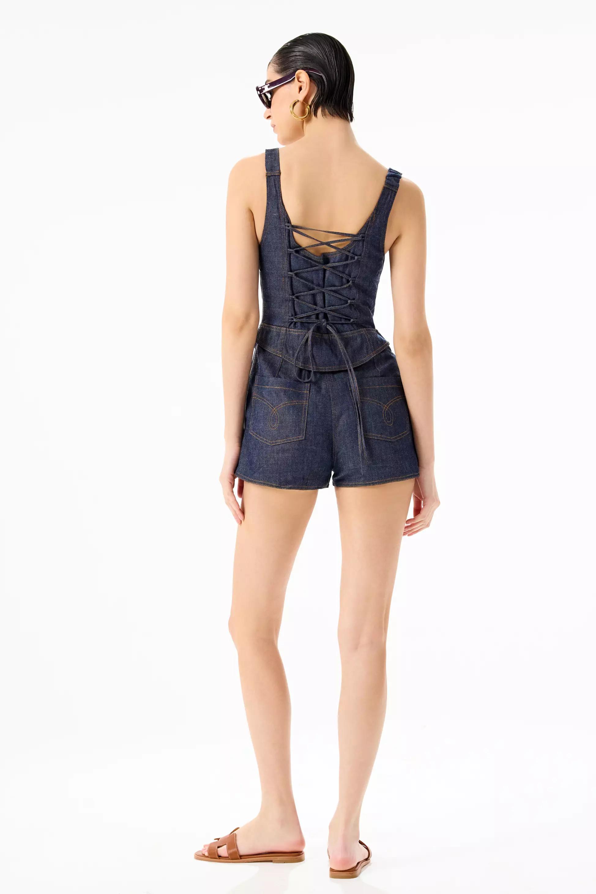 Navy blue kot sleeveless mini