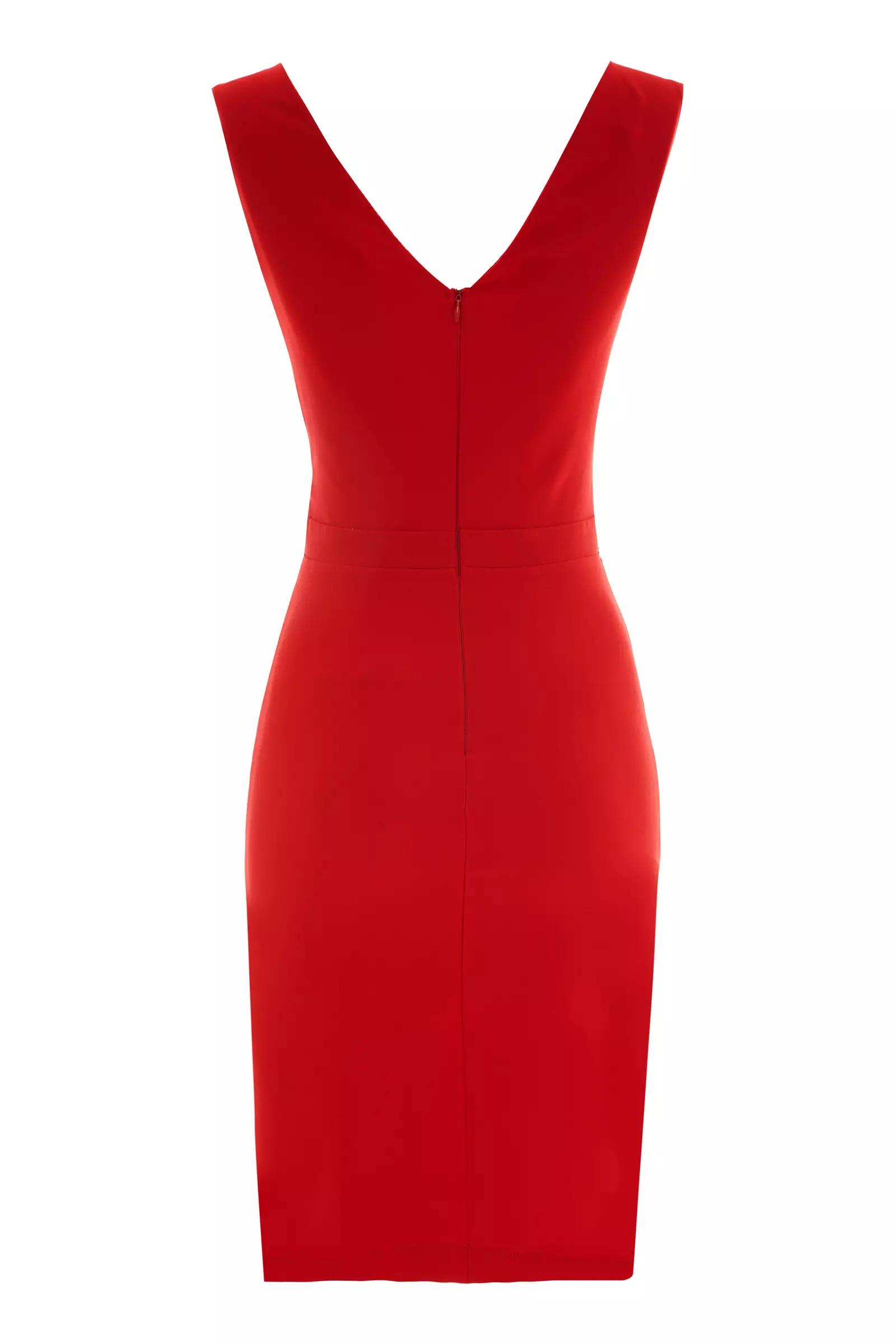 Red crepe sleeveless mini dress