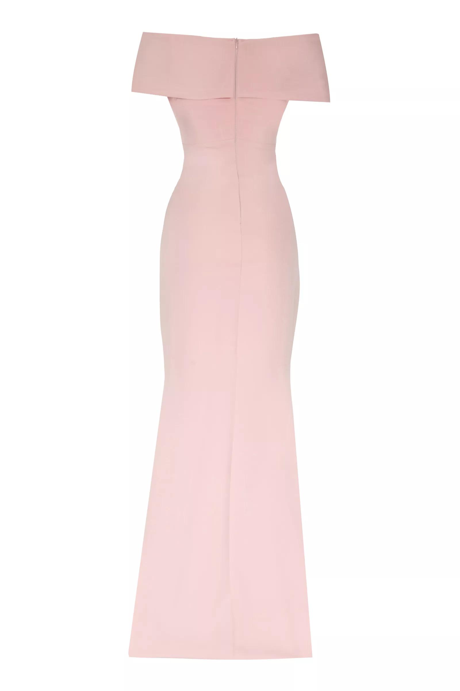 Blush Crepe Sleeveless Long Dress