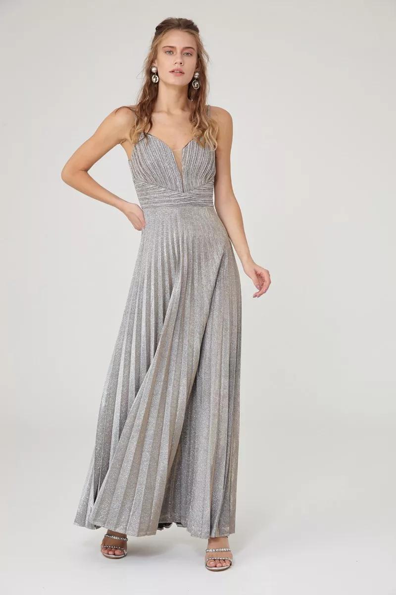 Silver glare sleeveless maxi dress