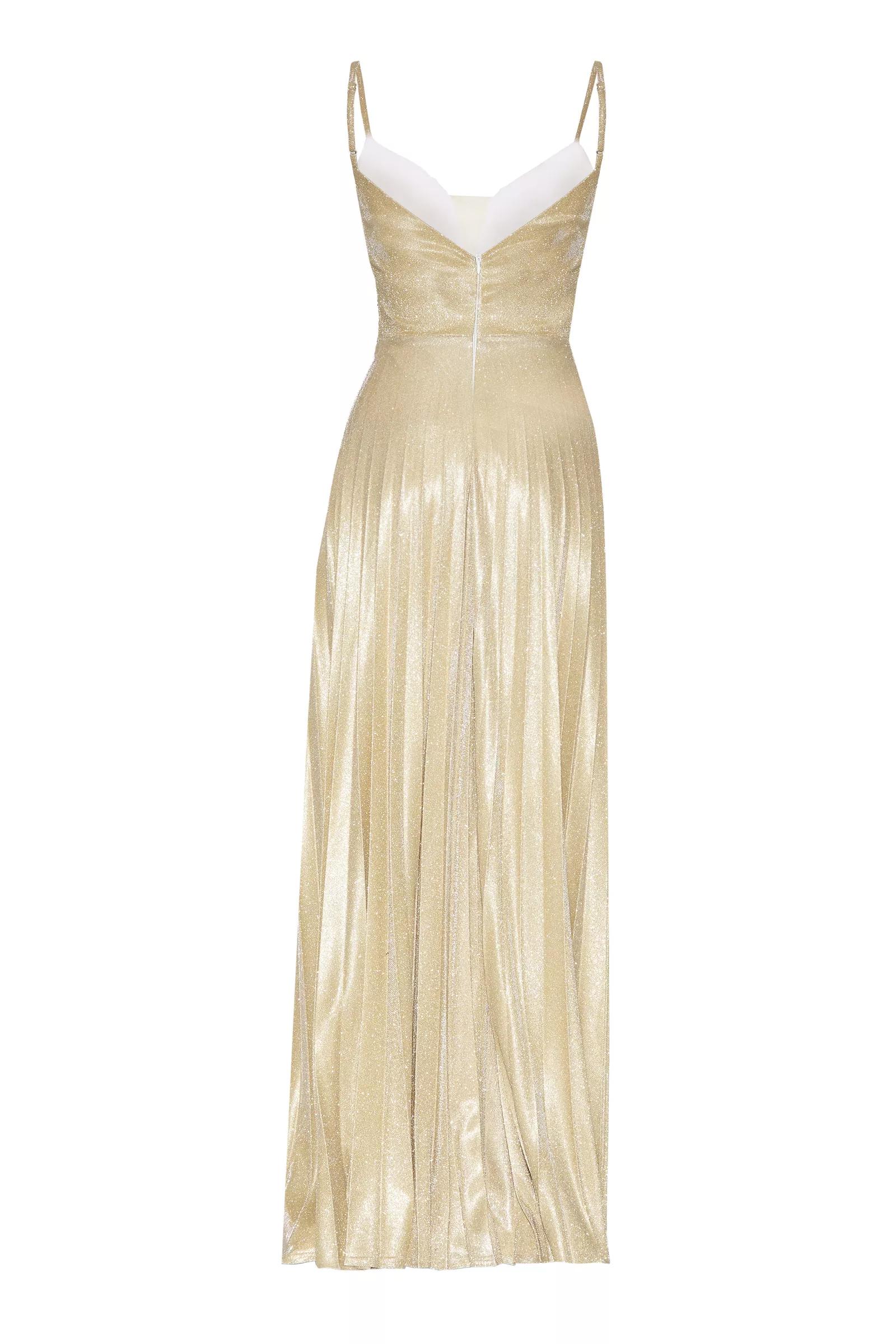 Gold glare sleeveless maxi dress