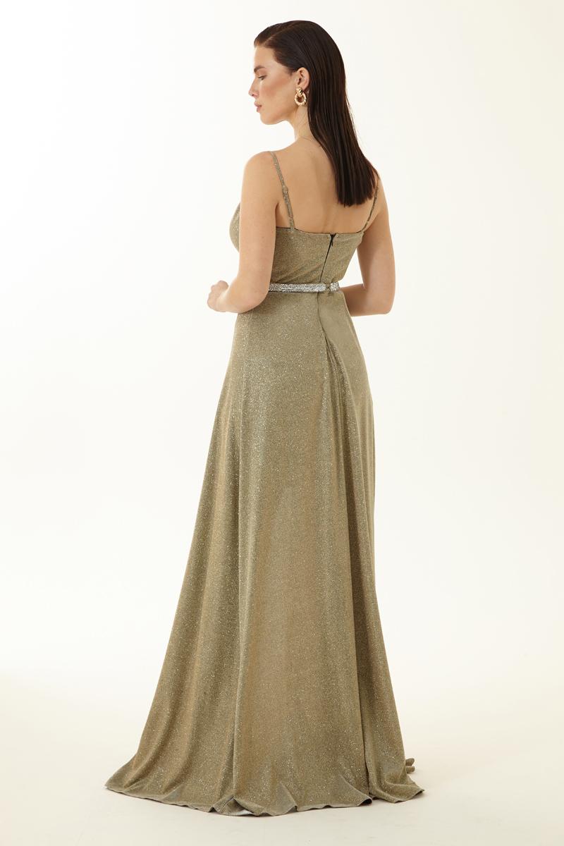 Gold glare sleeveless maxi dress