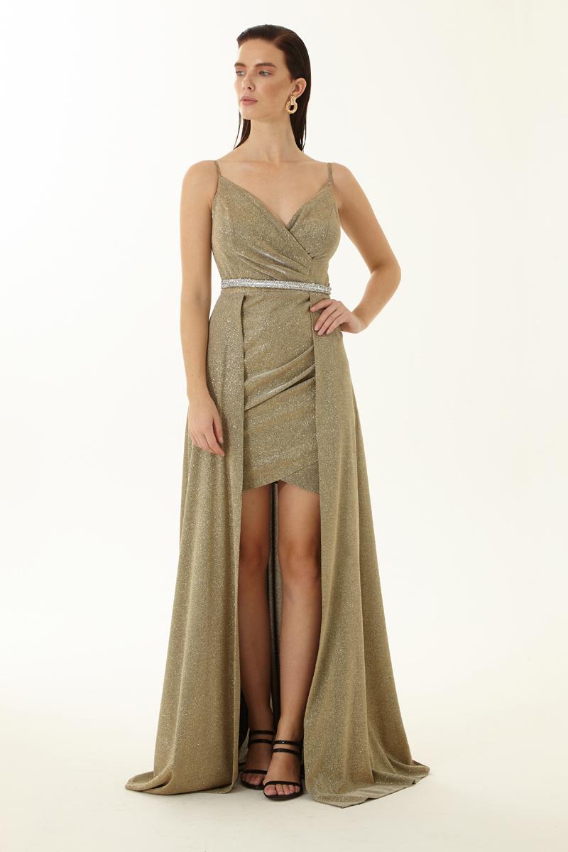 Gold glare sleeveless maxi dress