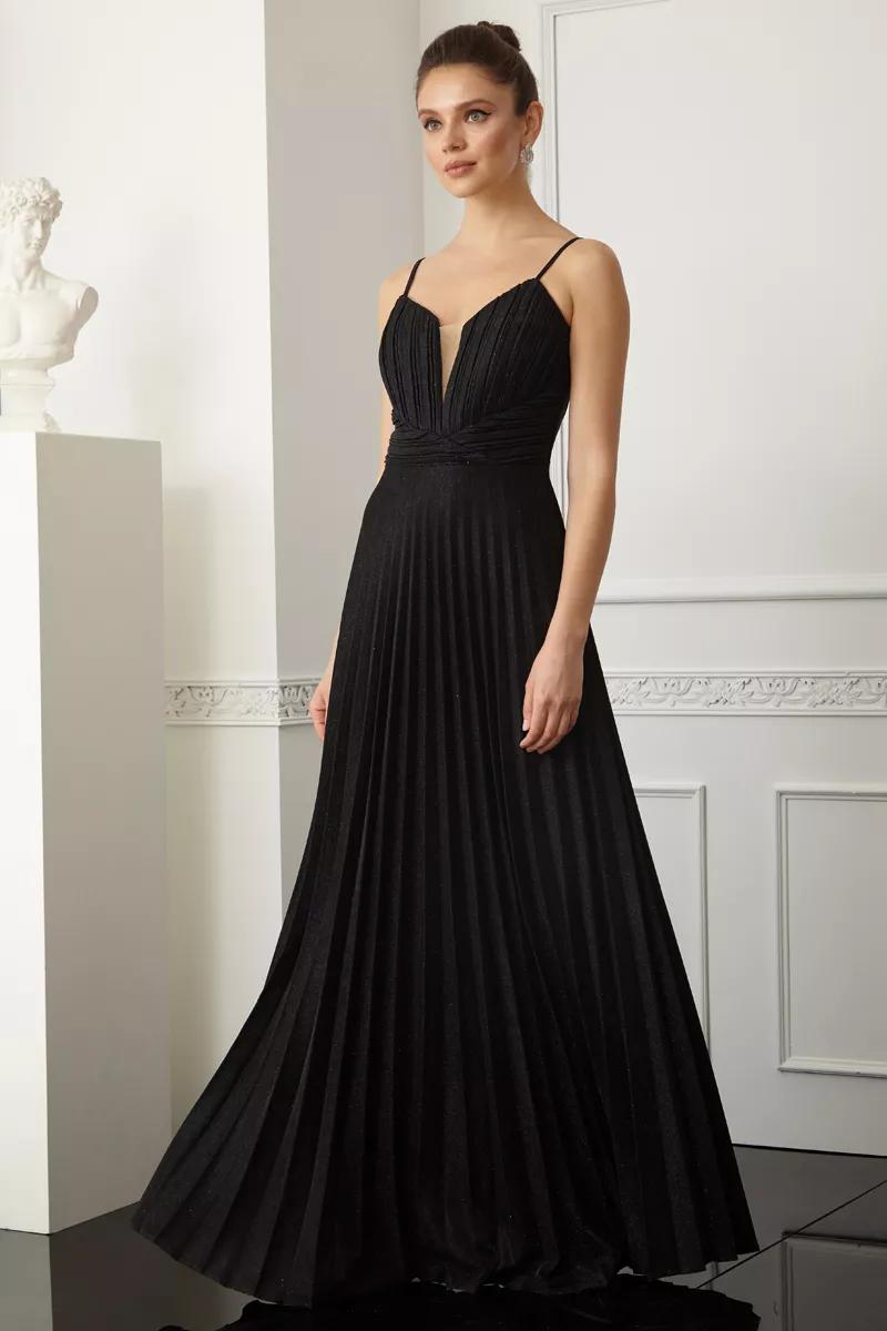 Black glare sleeveless maxi dress