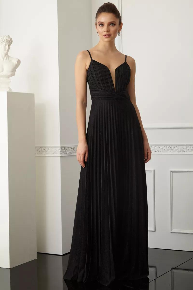 Black glare sleeveless maxi dress