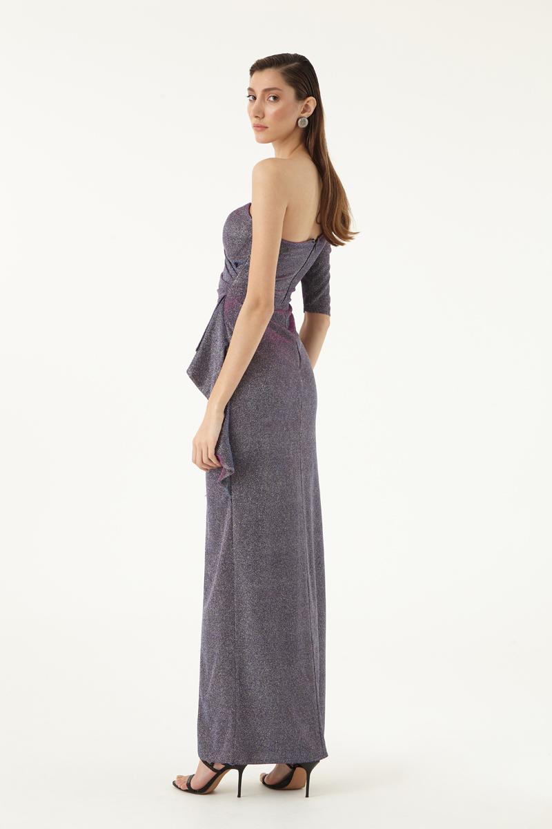 Blue Glare One Arm Maxi Dress