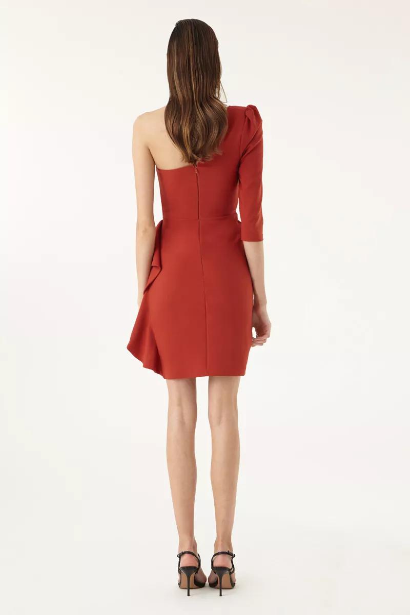 Ginger crepe one arm mini dress