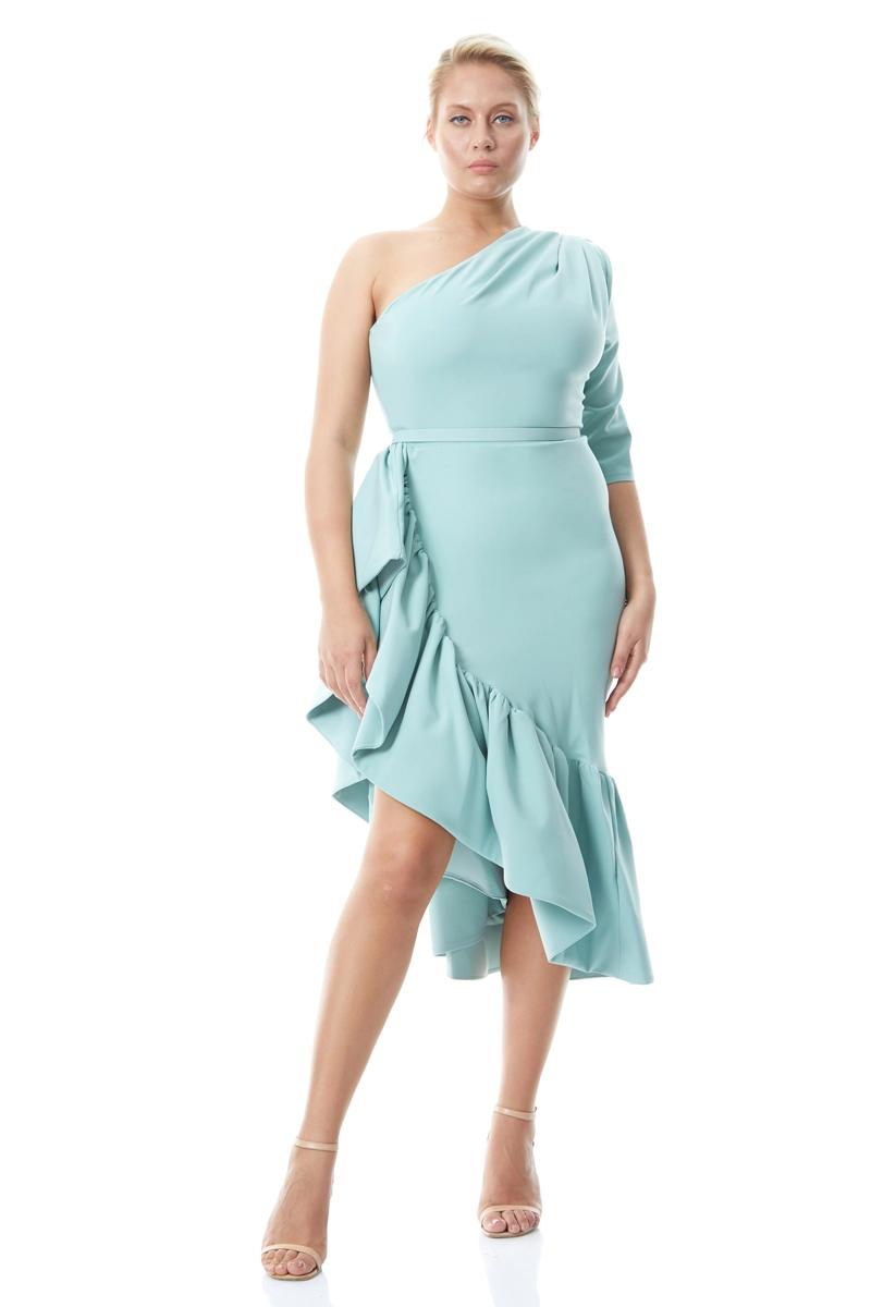 Mint Green Plus Size Crepe Maxi Dress