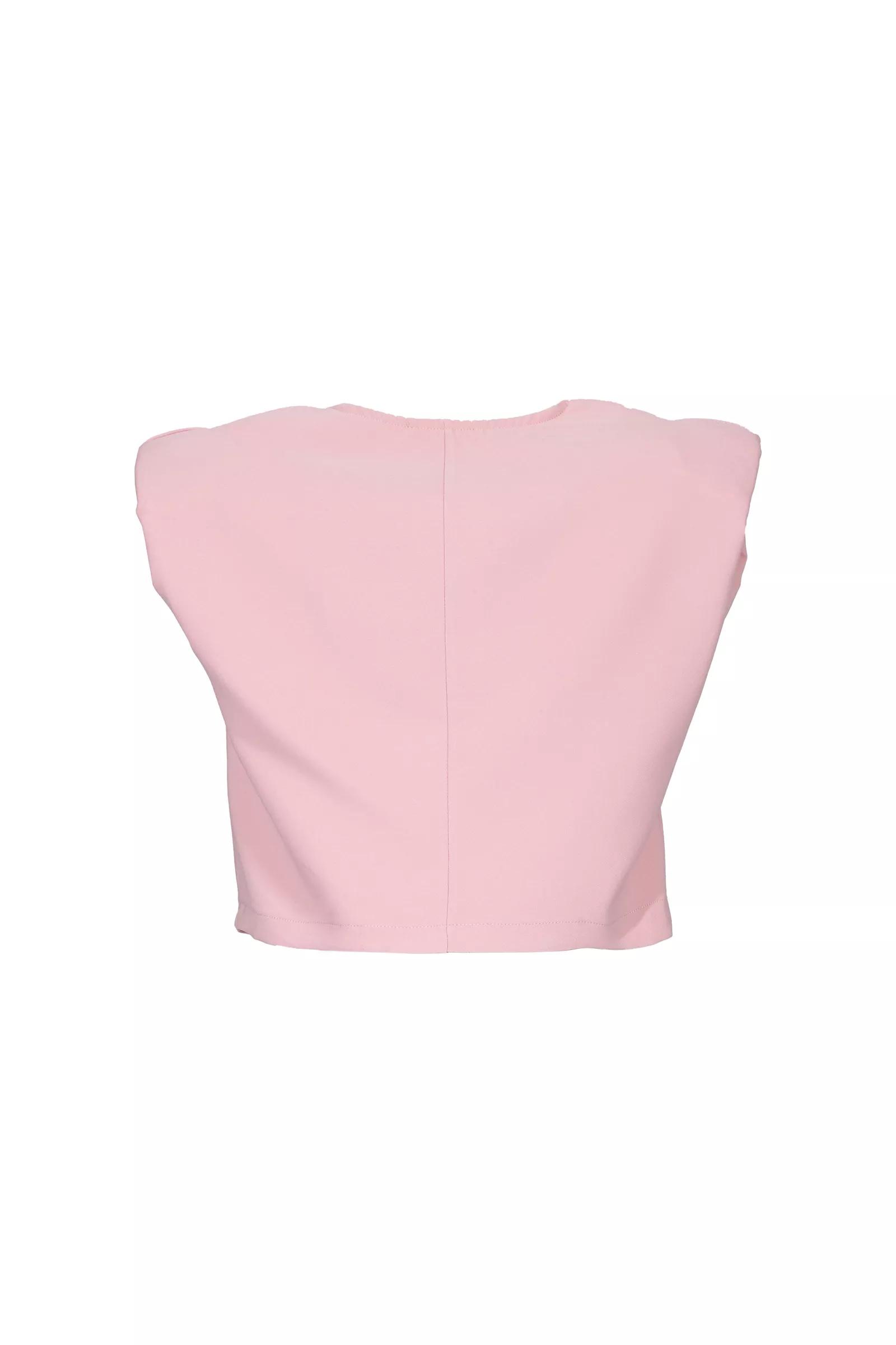 Powder Crepe Sleeveless Crop Top