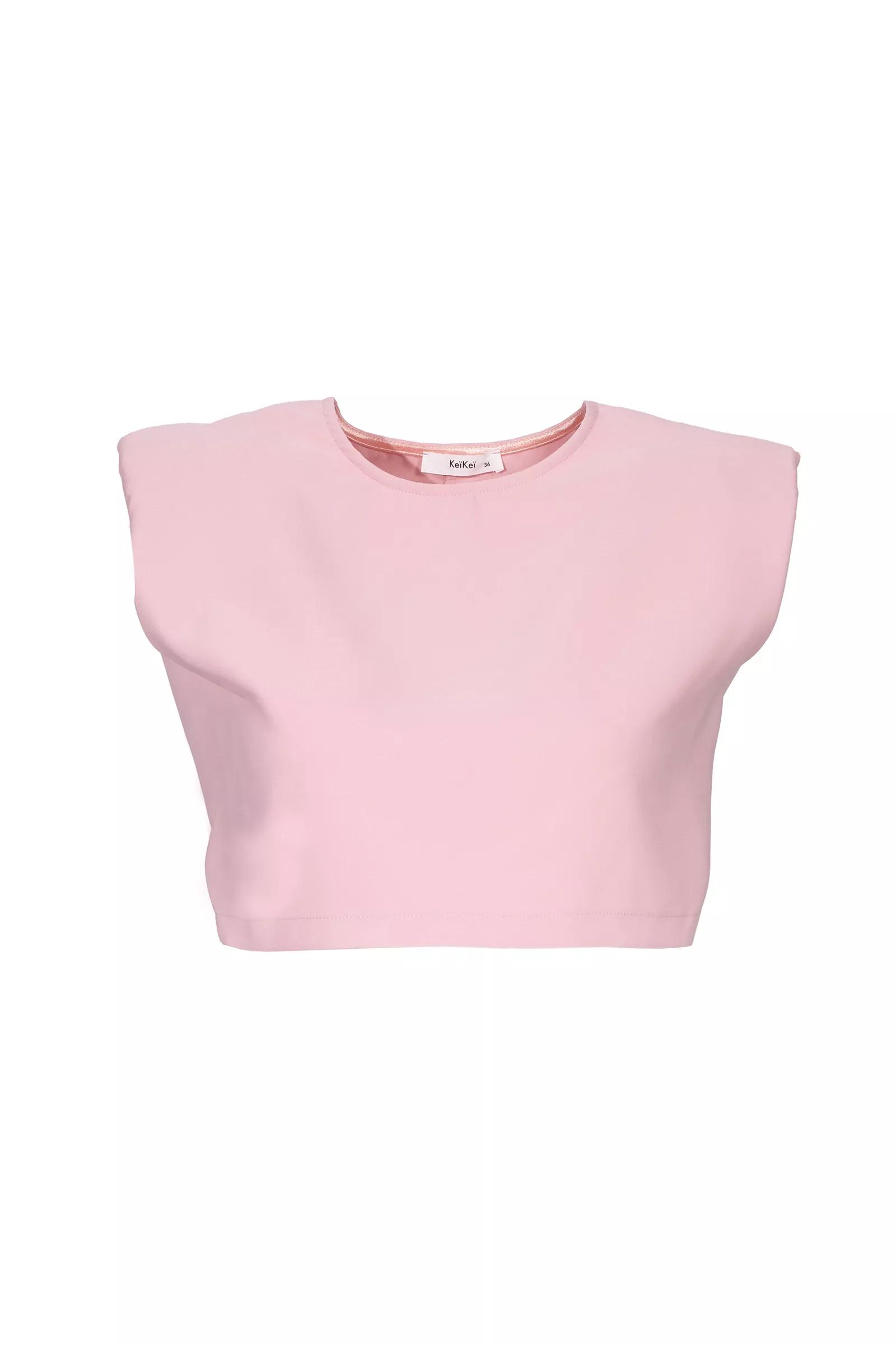 Powder Crepe Sleeveless Crop Top