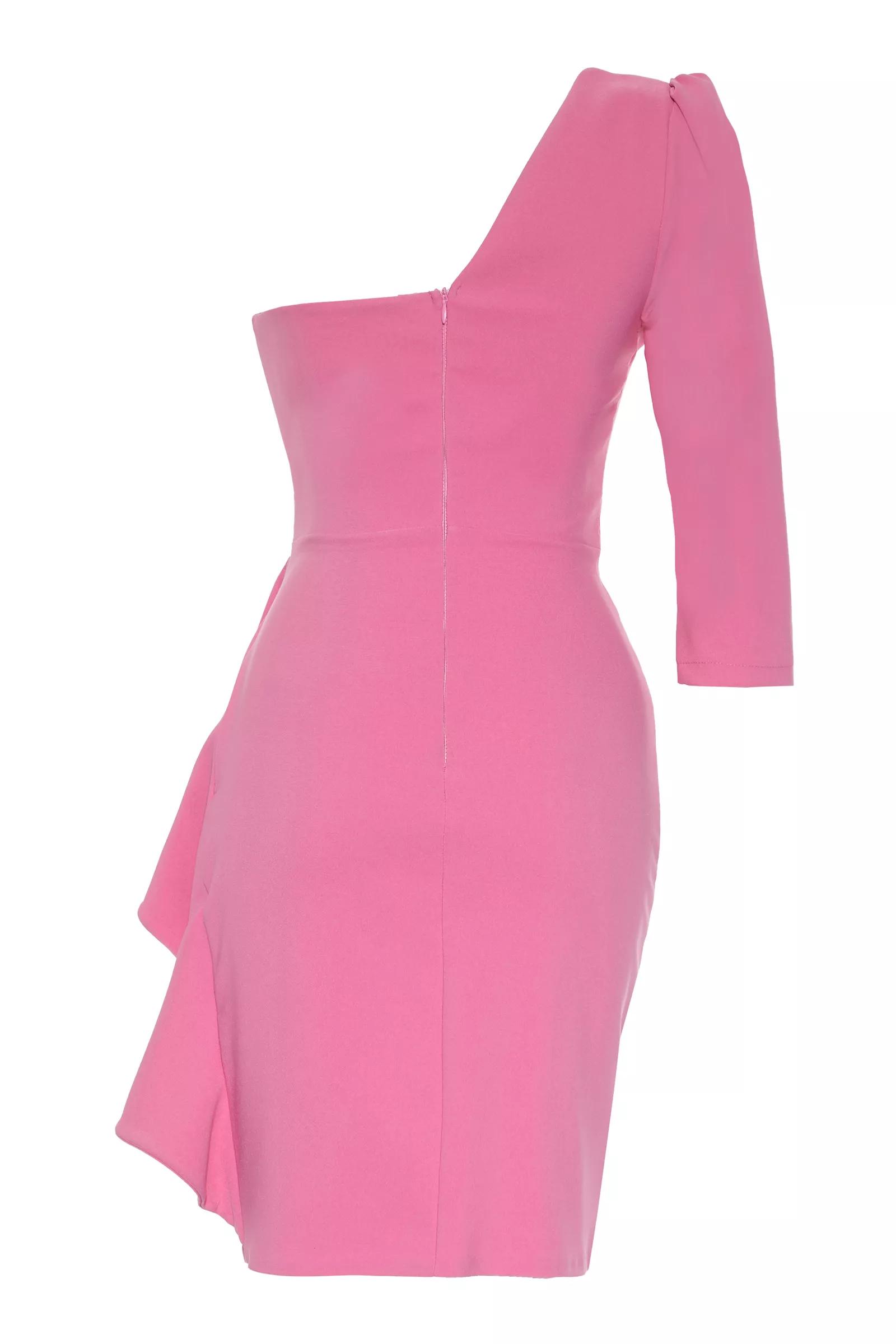 Pink crepe one arm mini dress