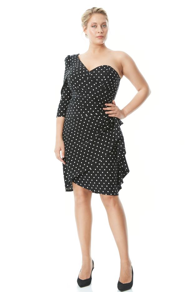 Print Y76 Plus Size Crepe Mini Dress