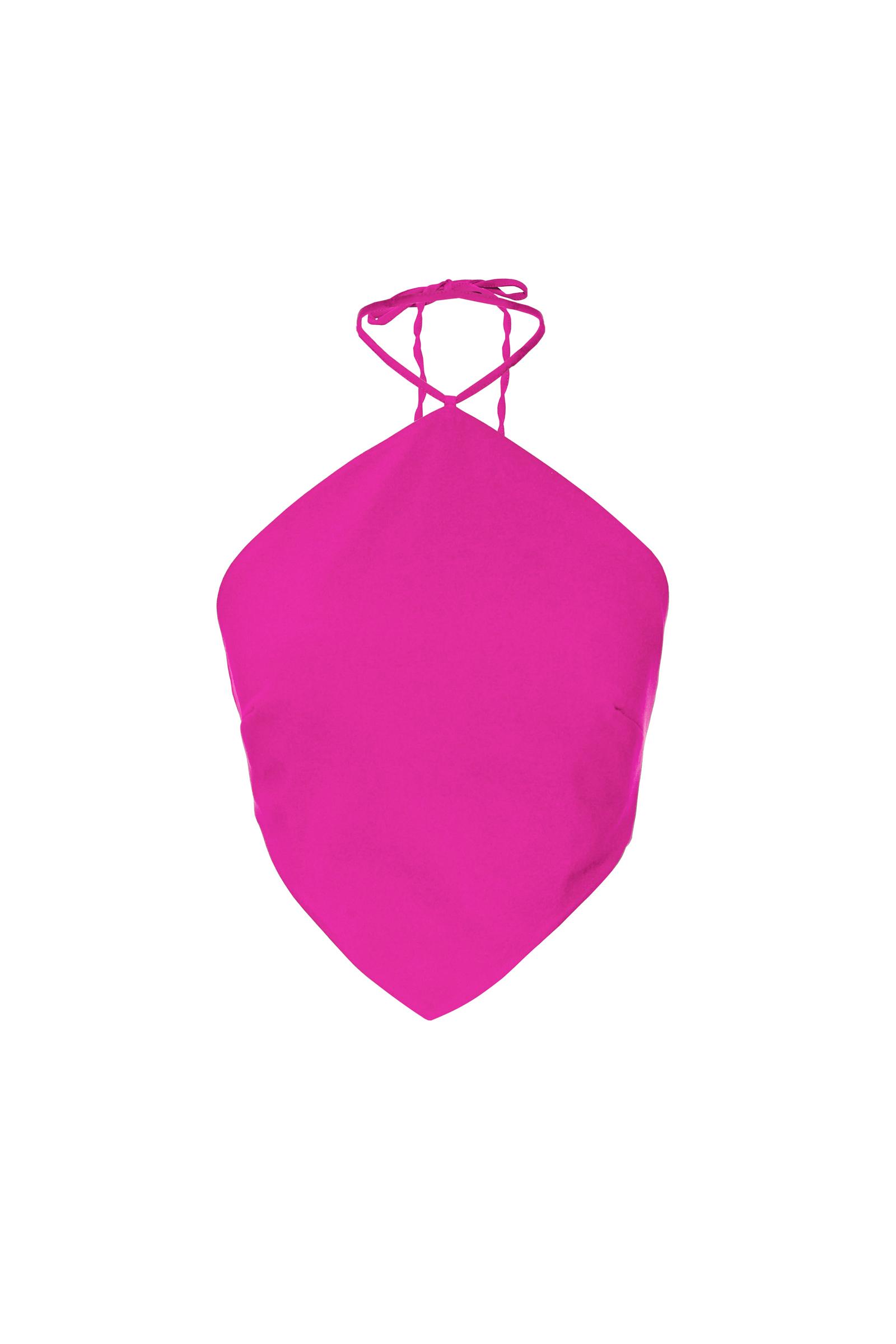 Fuchsia crepe sleeveless crop top