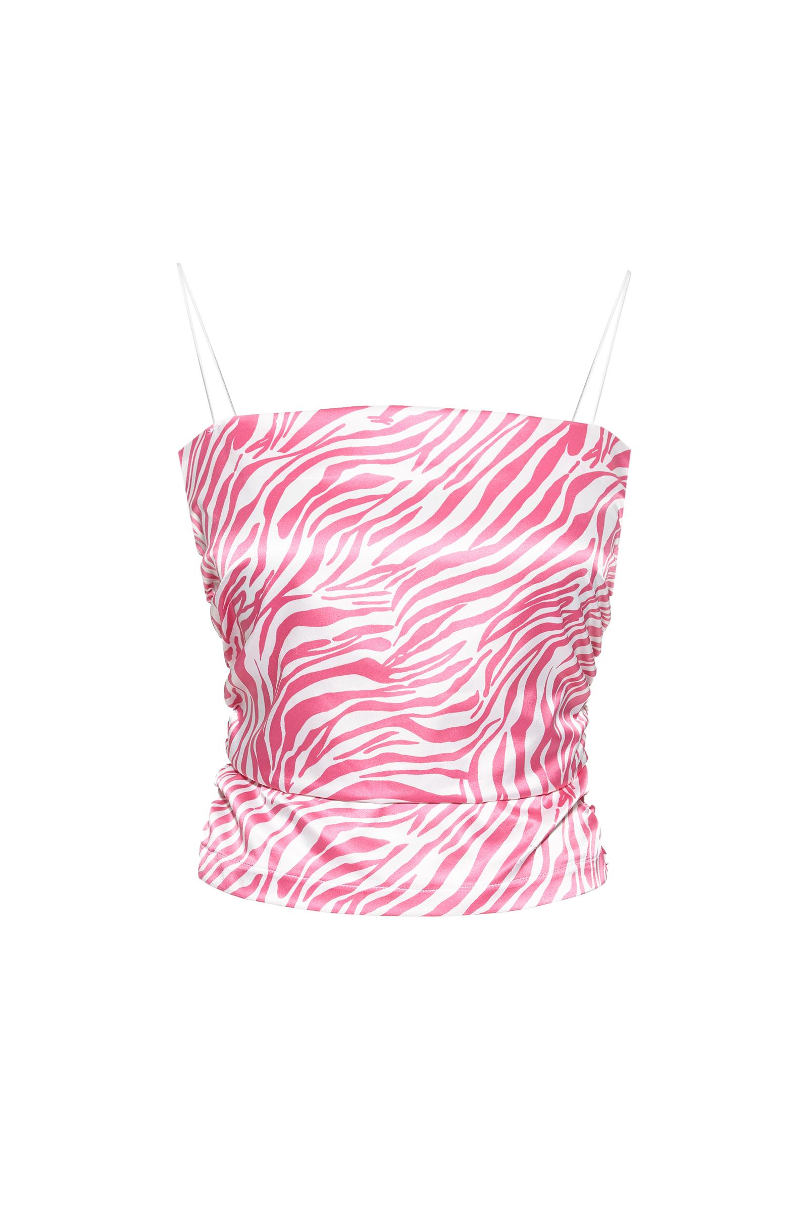 Printed Satin Sleeveless Crop Top