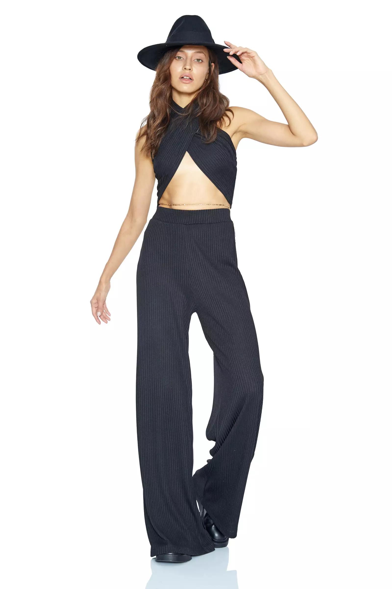 Black Knitted Maxi Pants