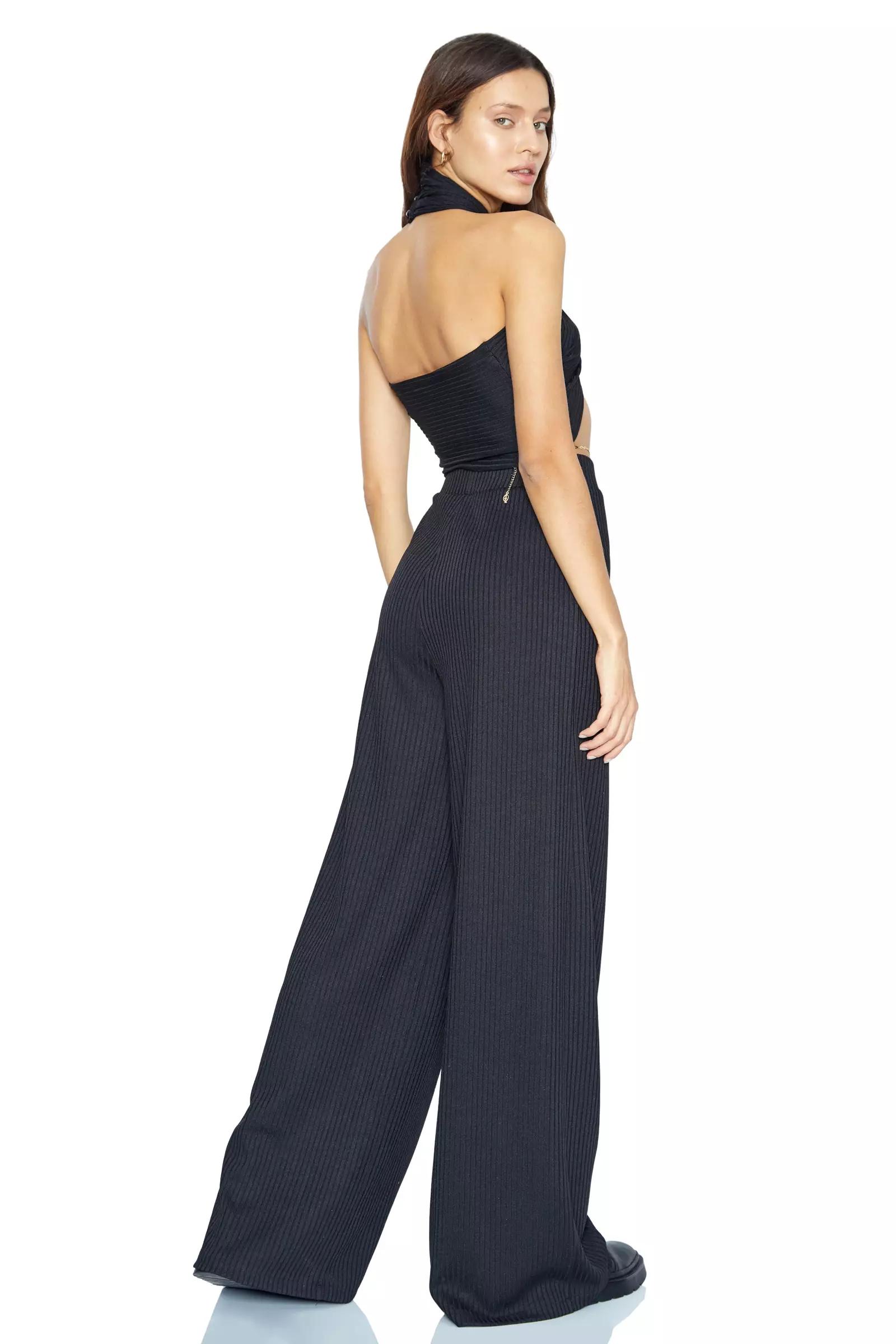 Black Knitted Maxi Pants