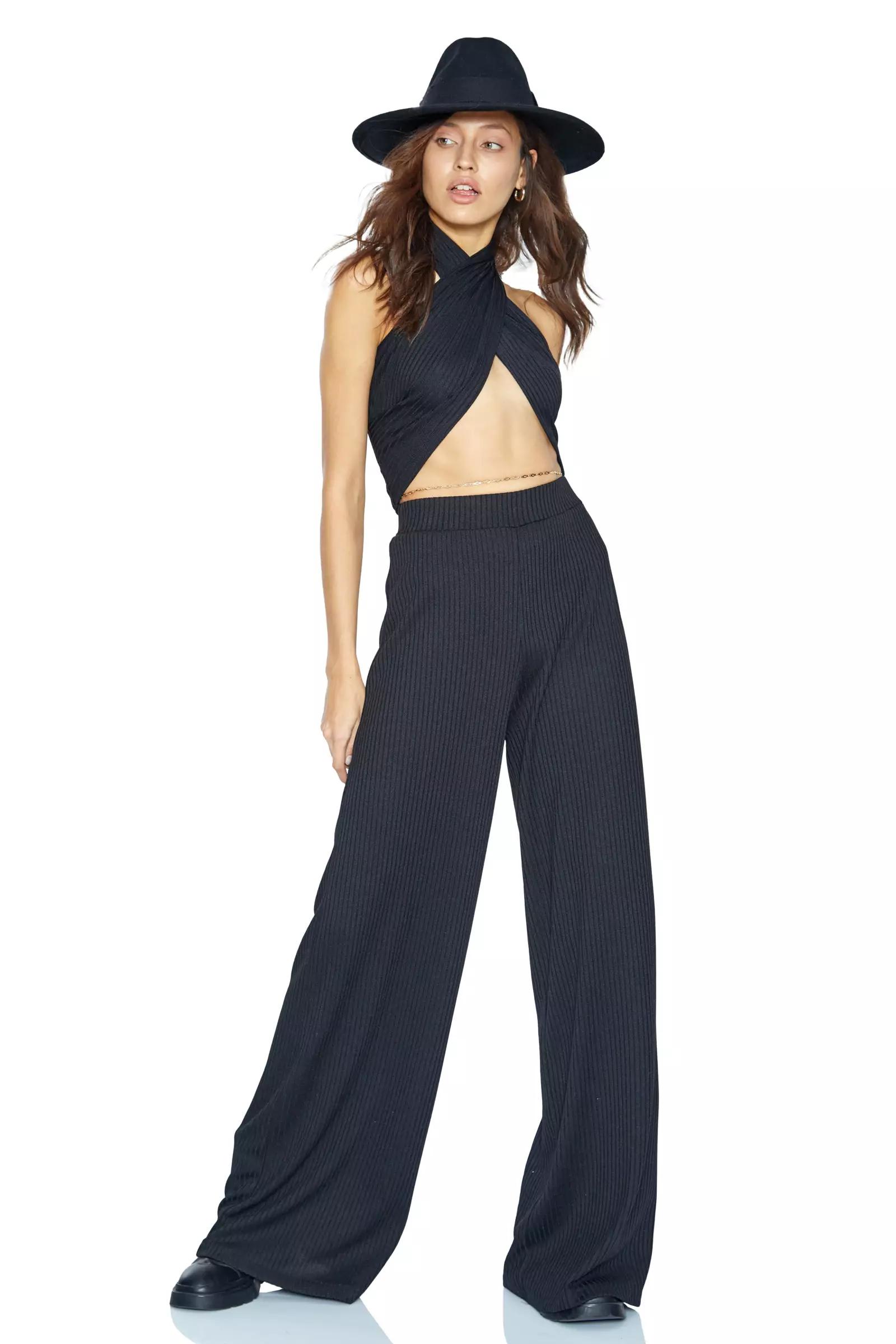 Black Knitted Maxi Pants