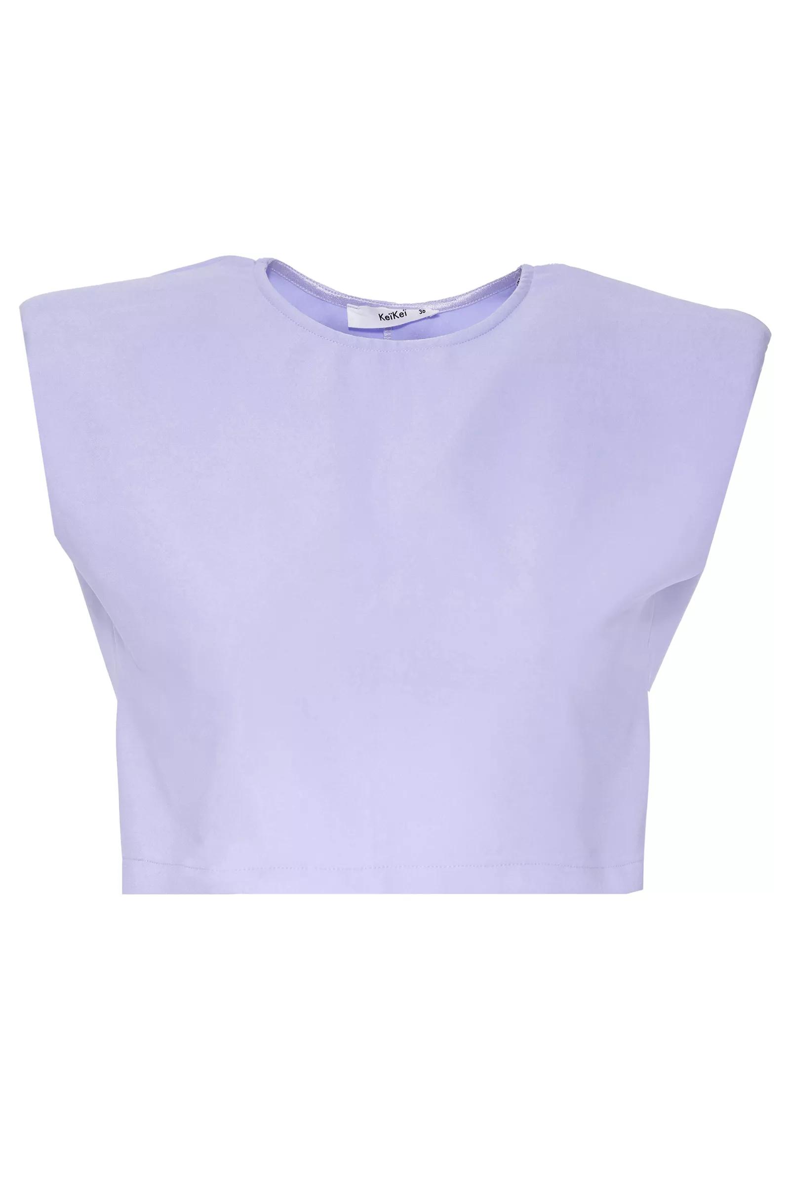 Lilac Crepe Sleeveless Crop Top