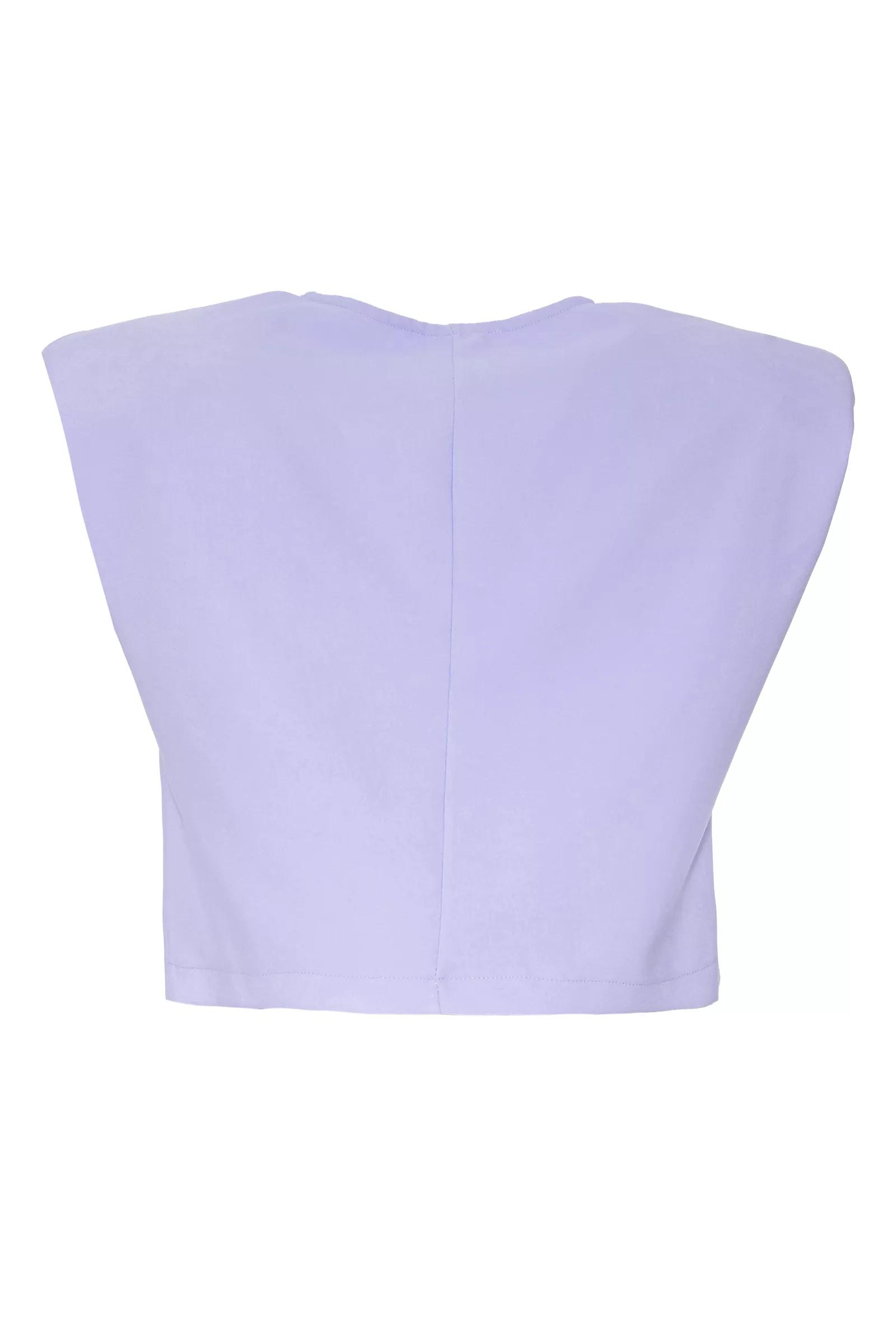 Lilac Crepe Sleeveless Crop Top