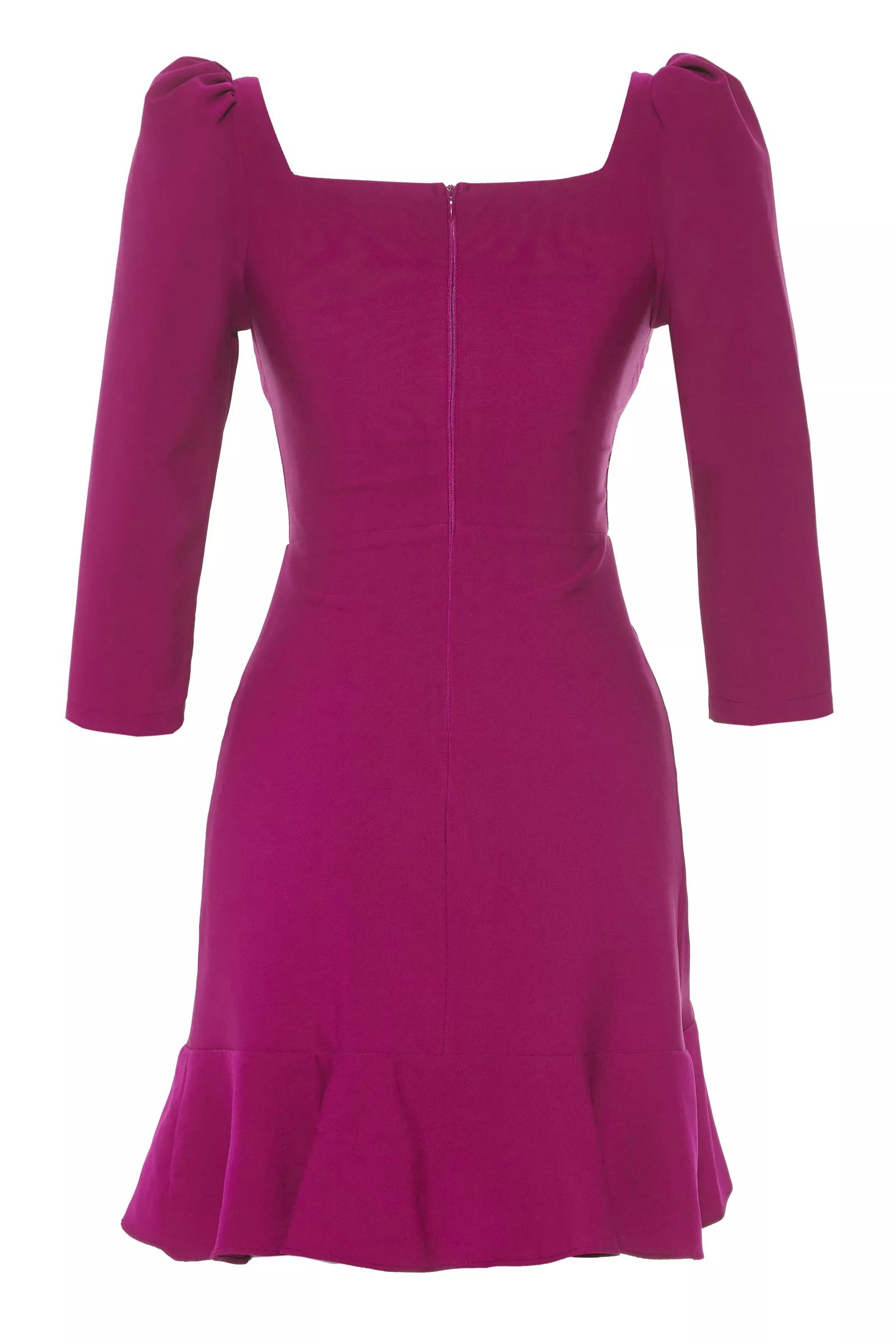 Fuchsia crepe 3/4 sleeve mini dress