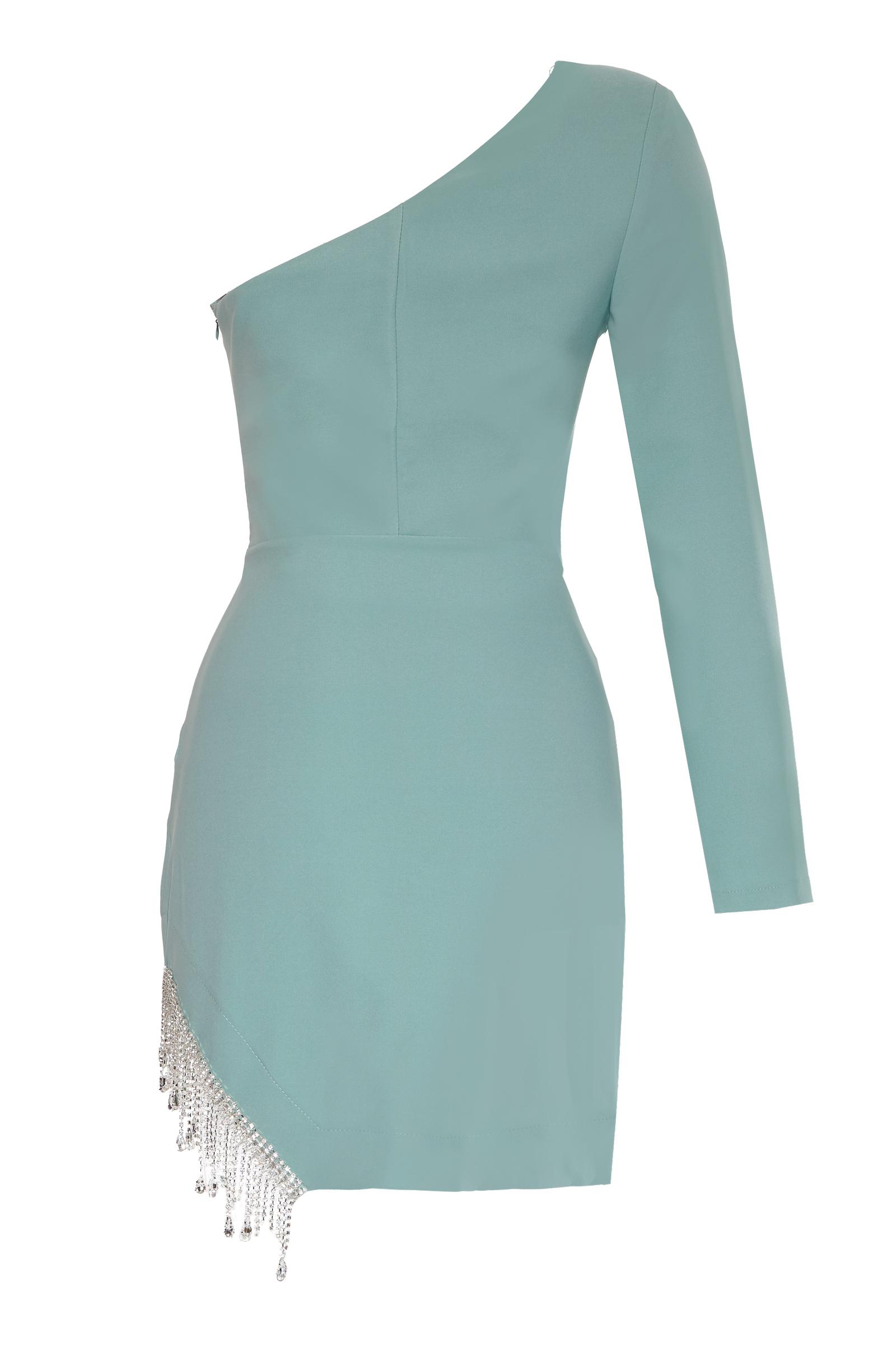 Mint Green Crepe Mini Dress