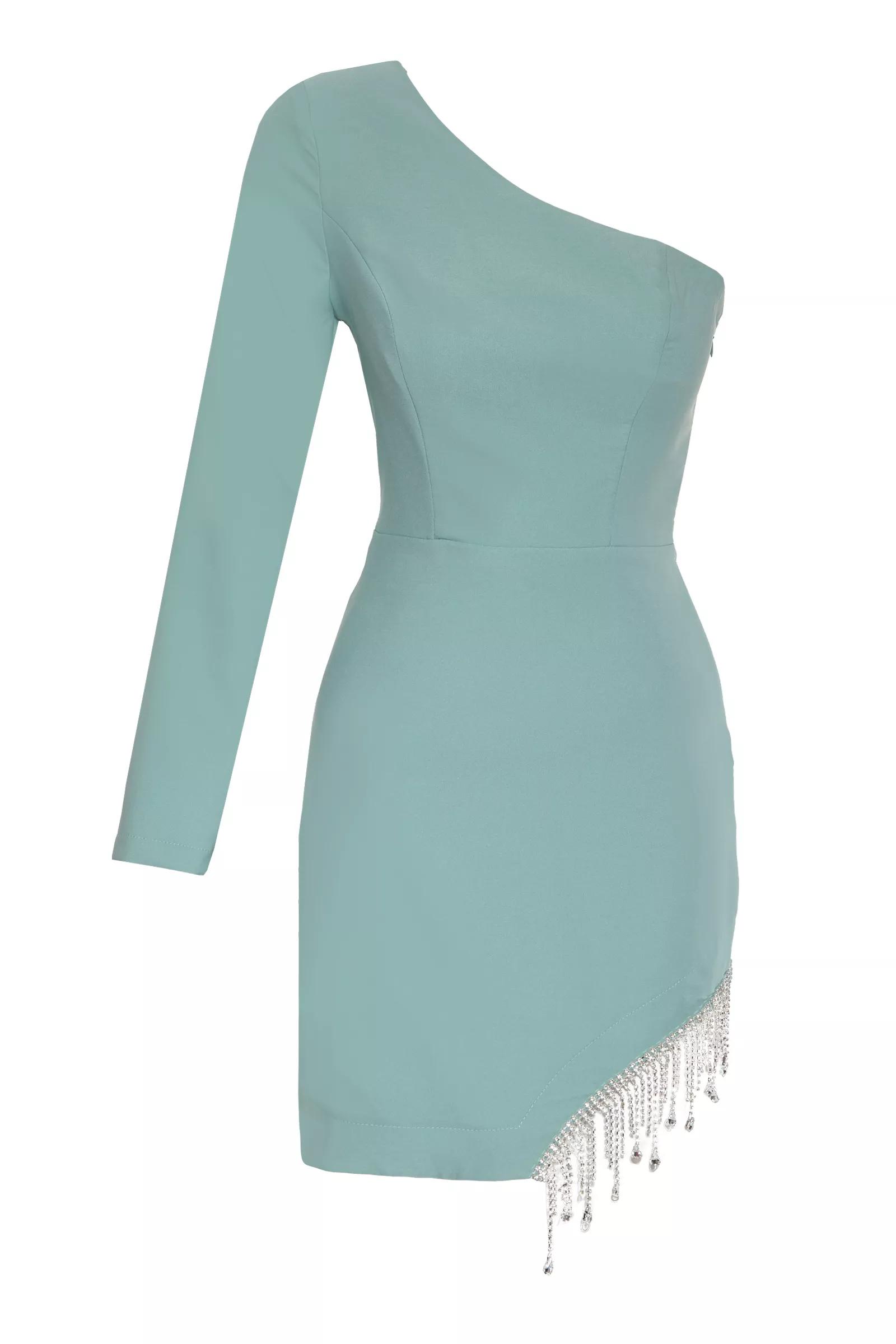 Mint Green Crepe Mini Dress