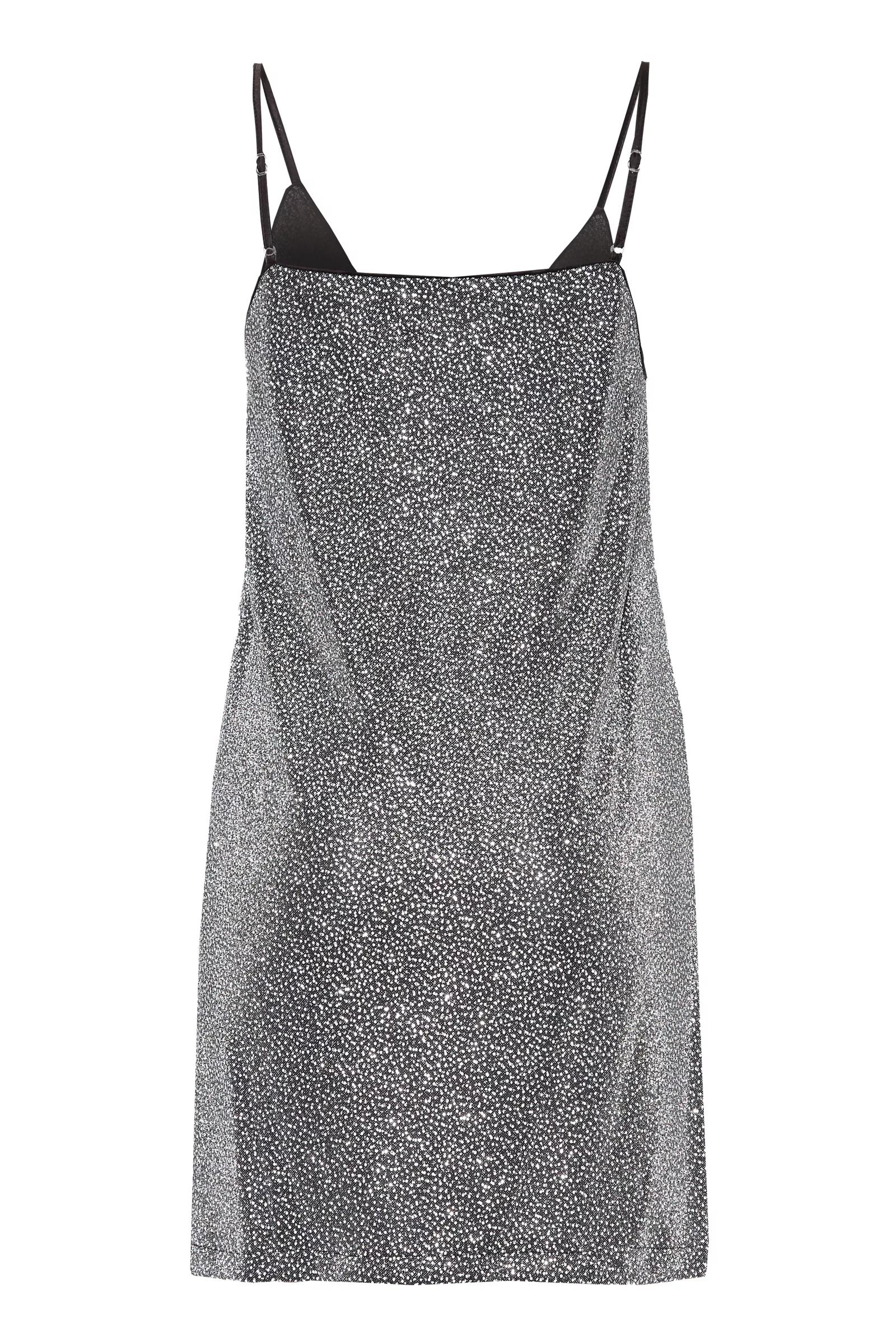 White sequin sleeveless mini dress