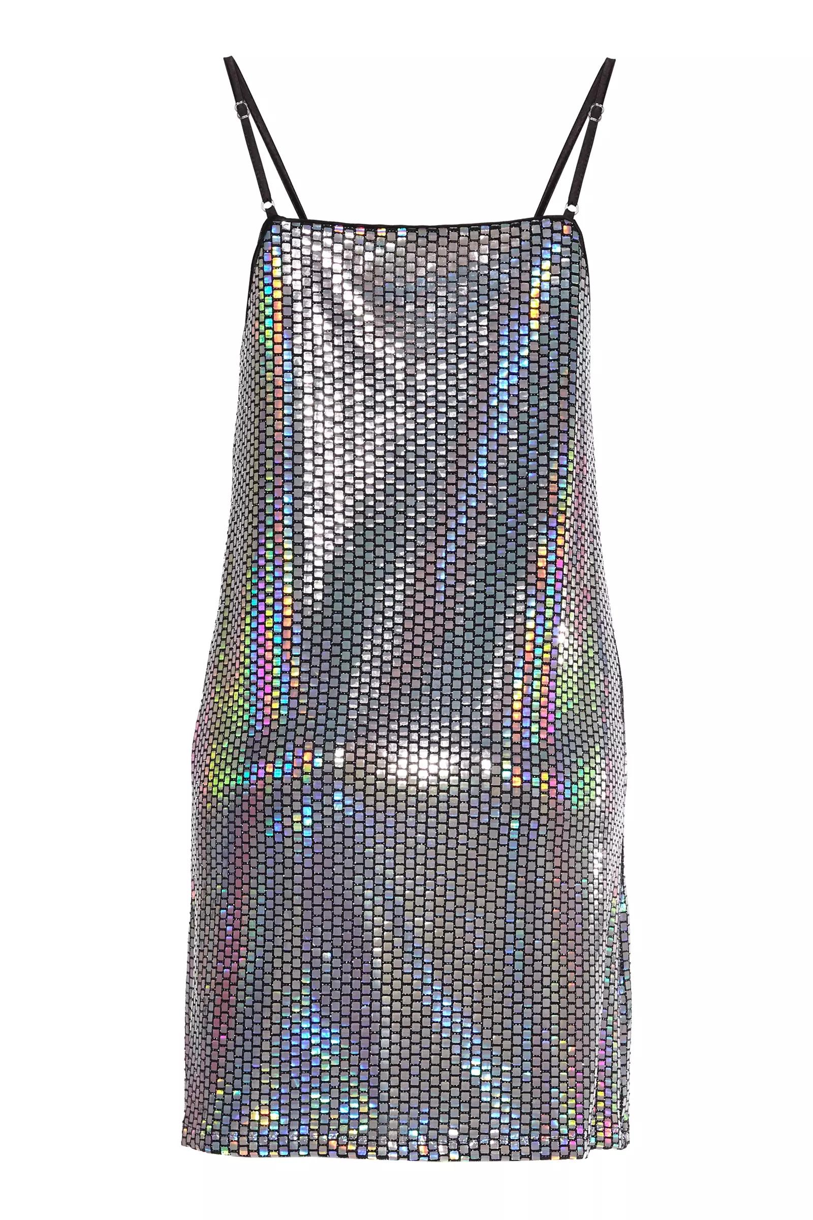 Purple Sequined Sleeveless Mini Dress