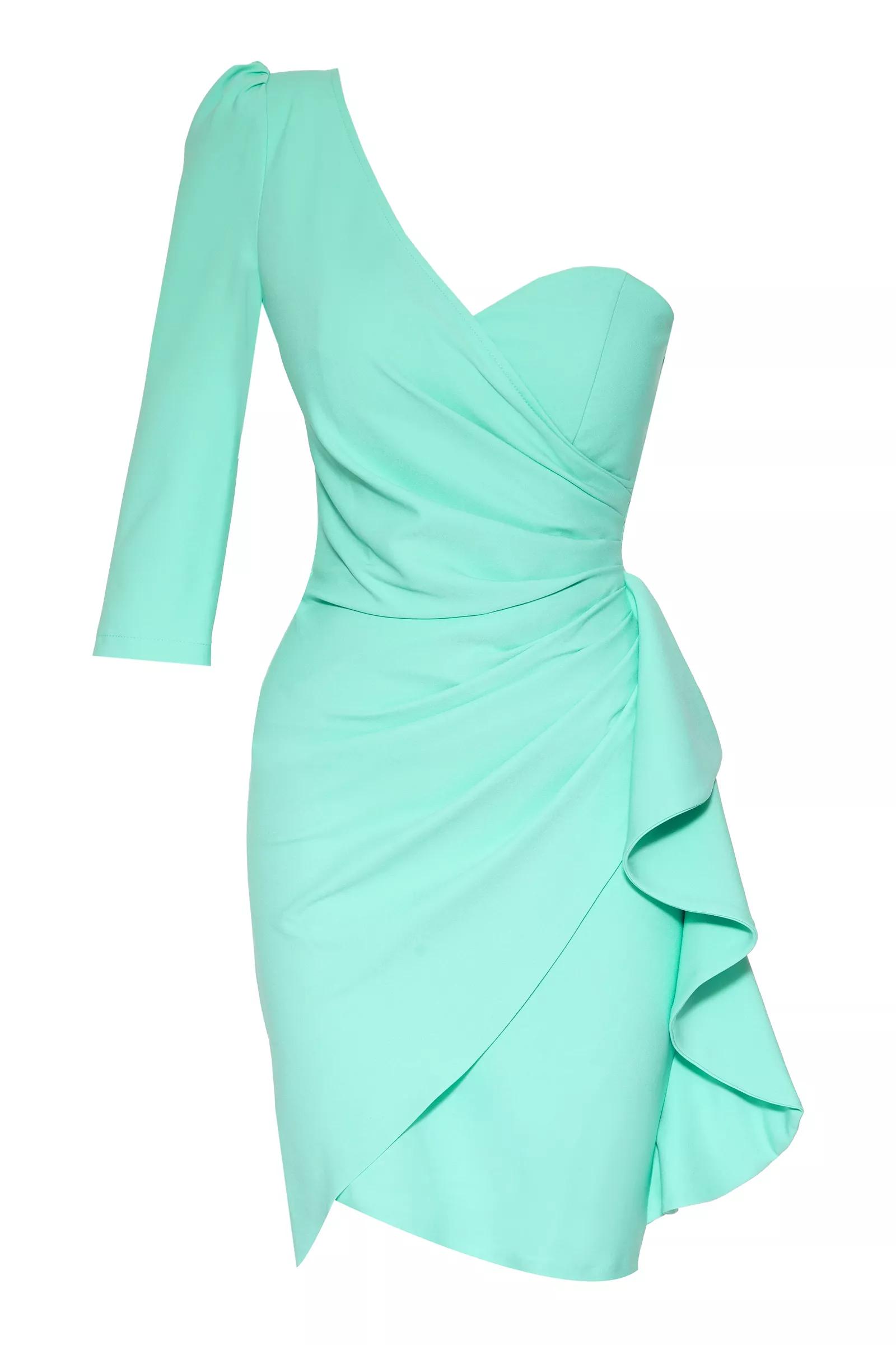 Water Green Crepe Mini Dress