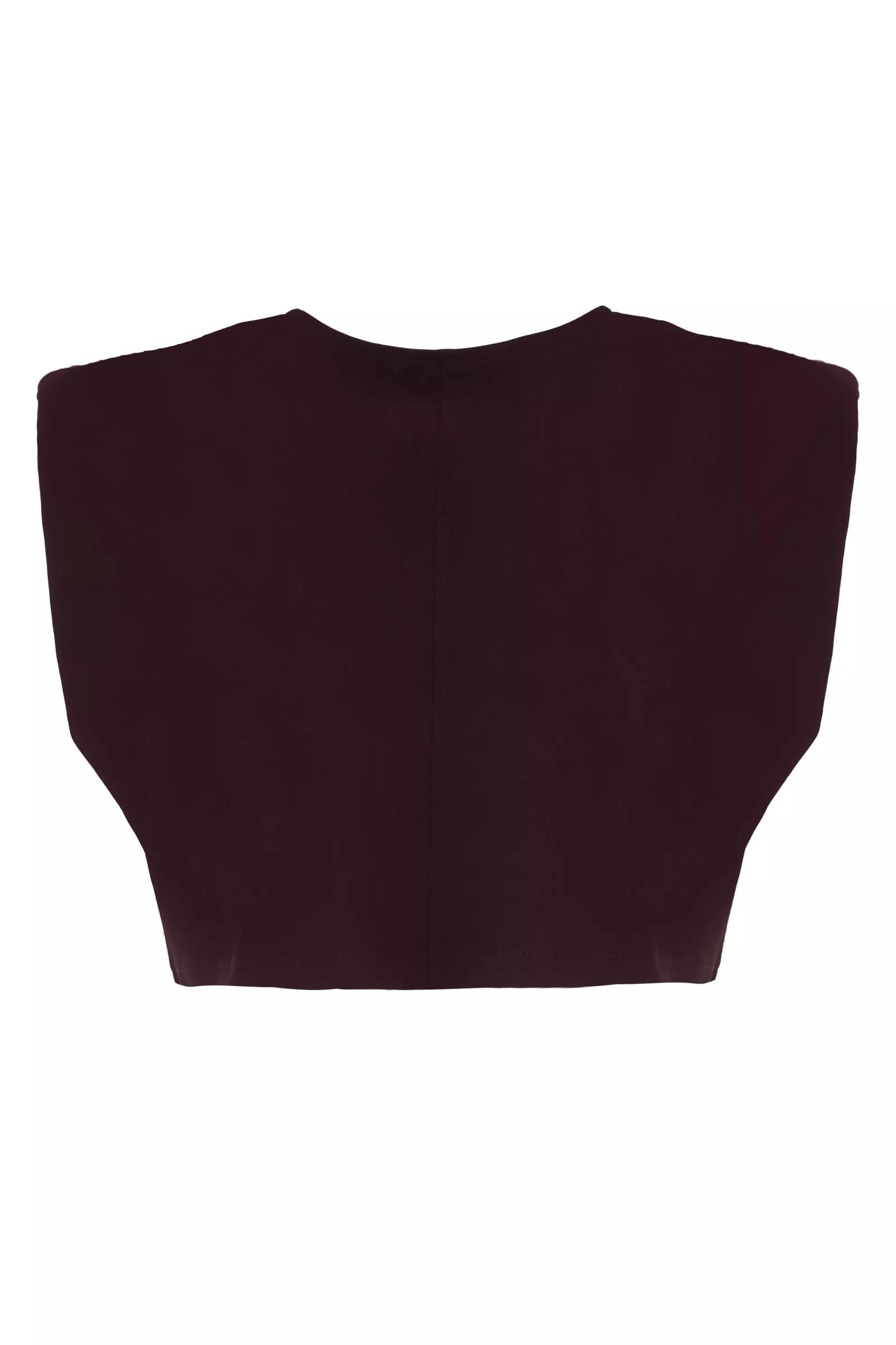 Purple Crepe Sleeveless Crop Top