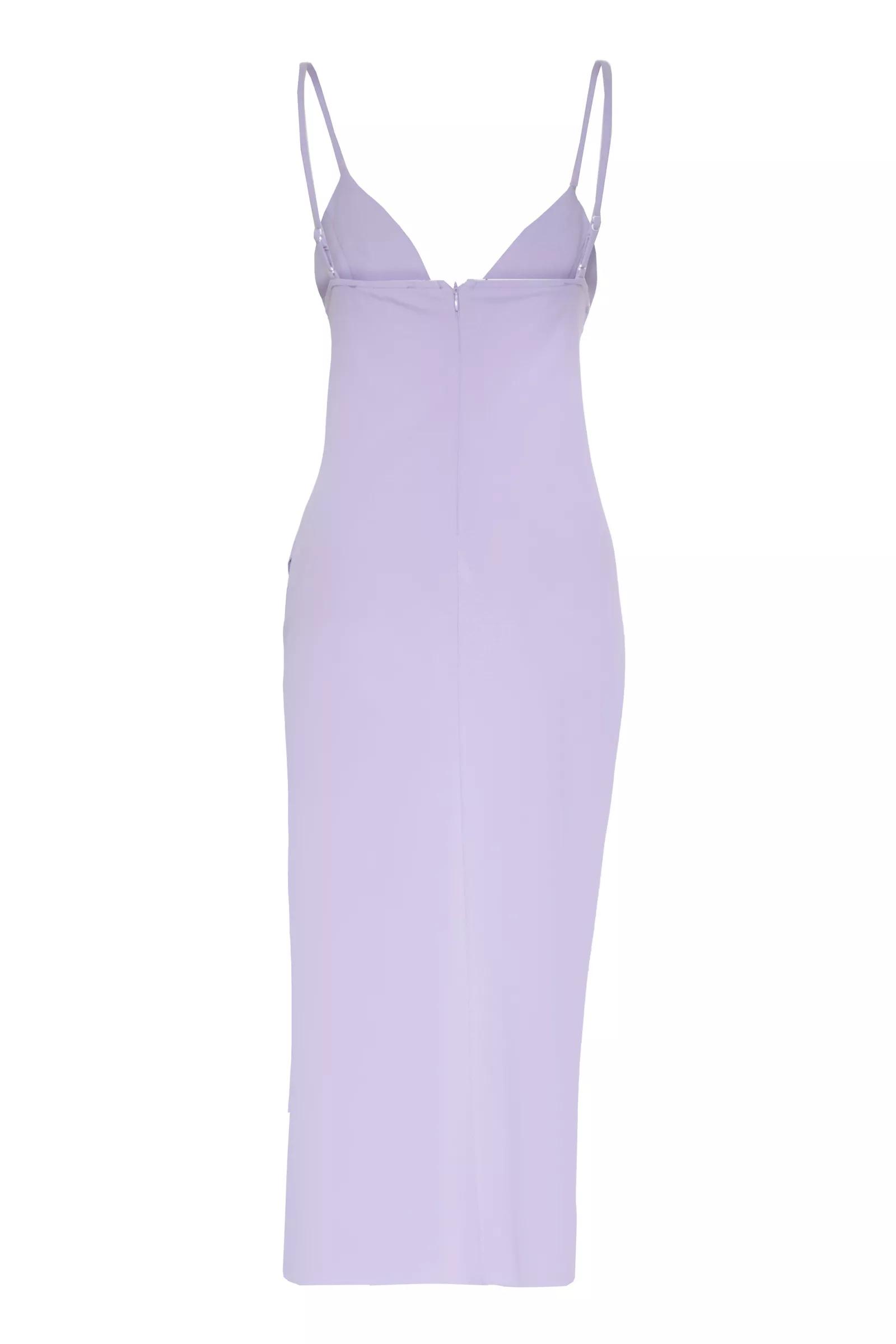 Lilac crepe sleeveless maxi dress