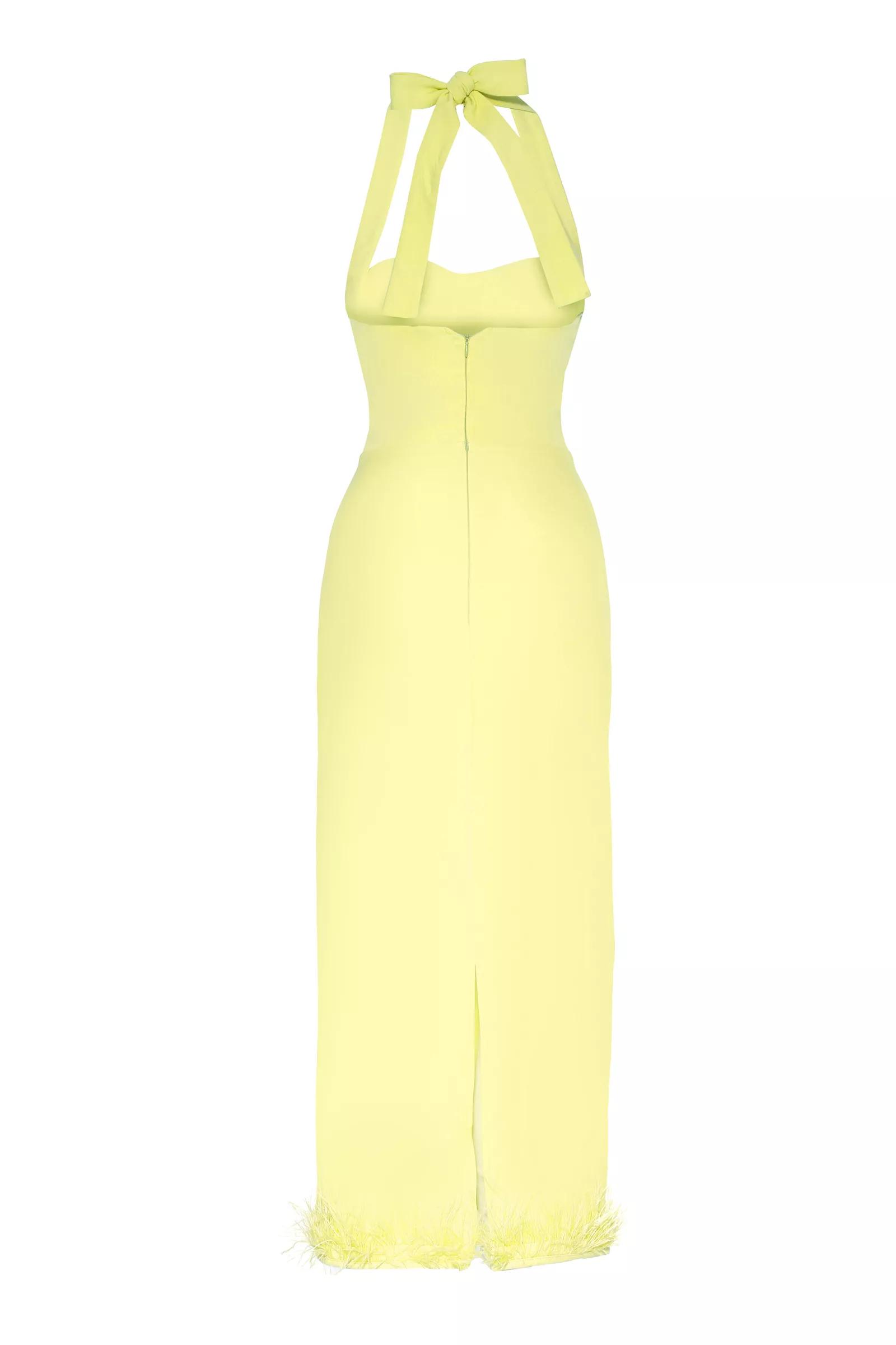 Pistachio green crepe sleeveless midi dress