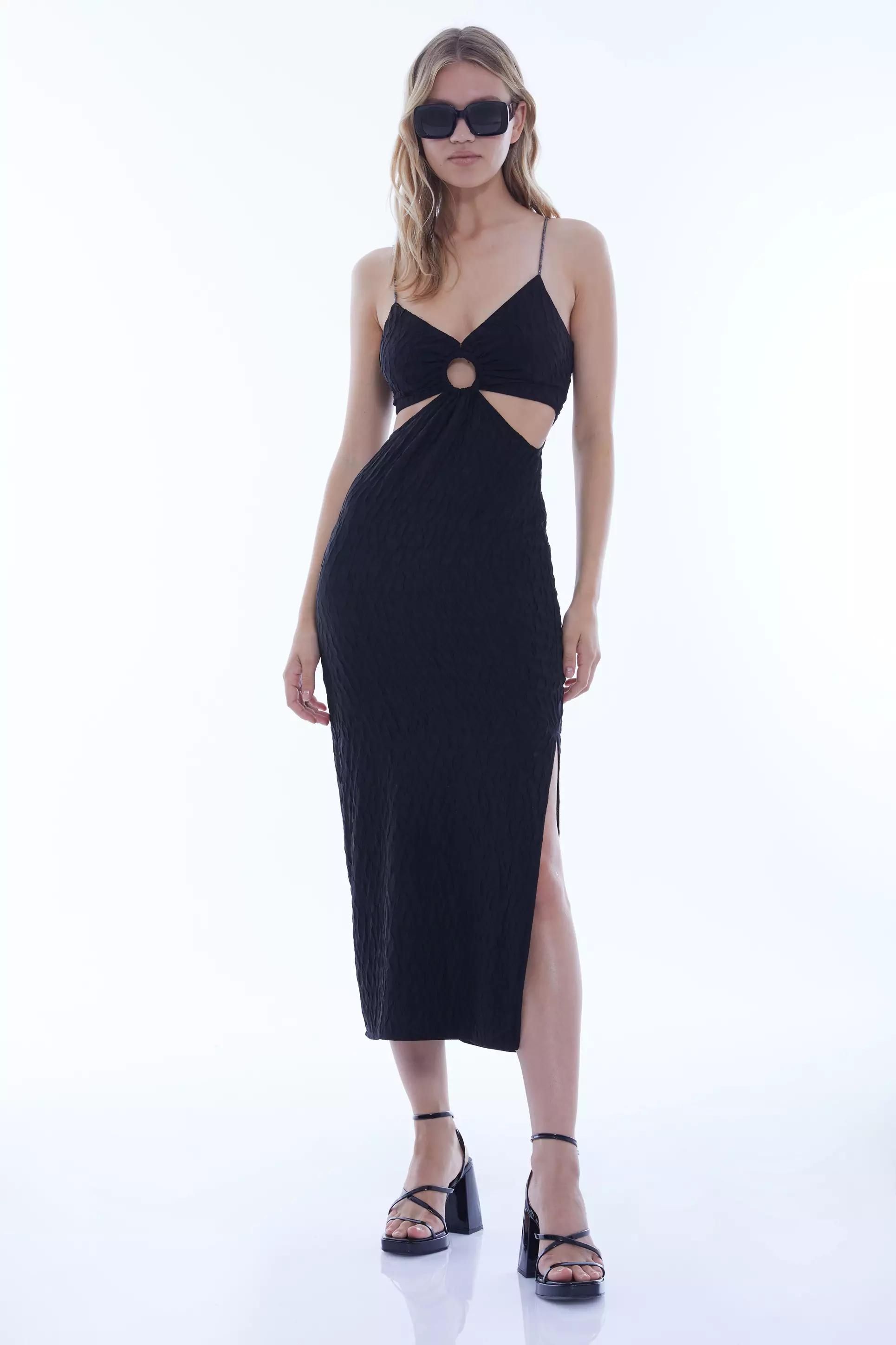 Black sendy sleeveless maxi dress