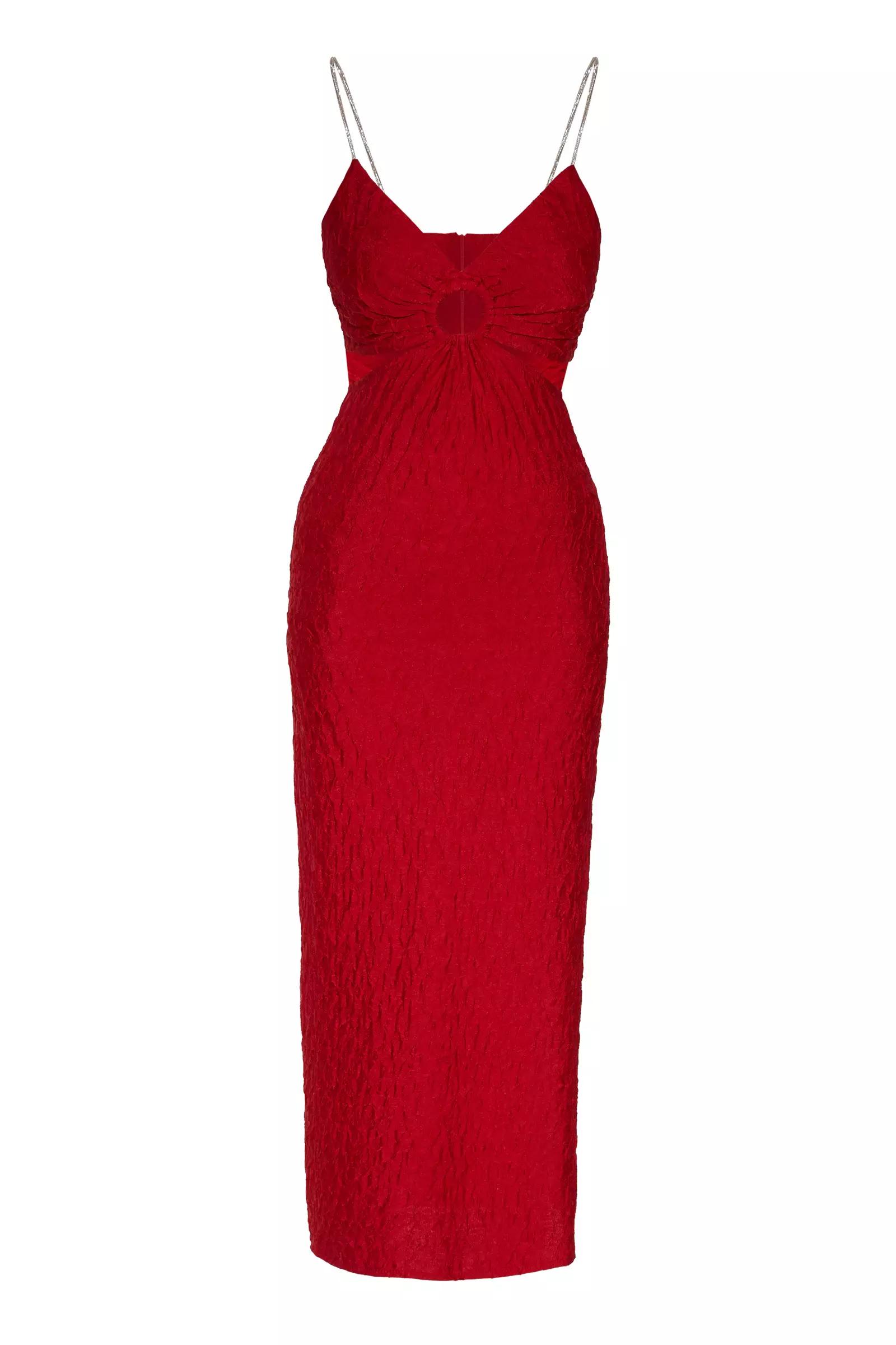 Red sendy sleeveless maxi dress