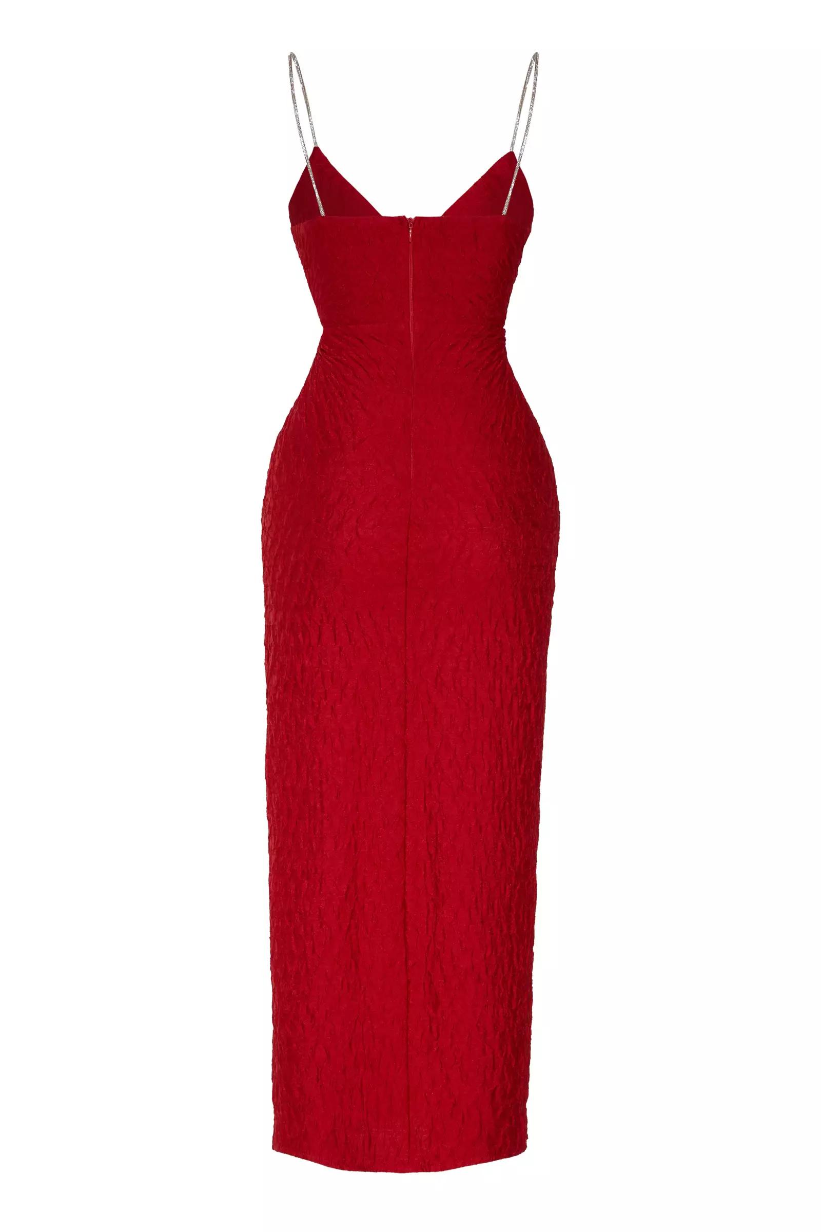 Red sendy sleeveless maxi dress