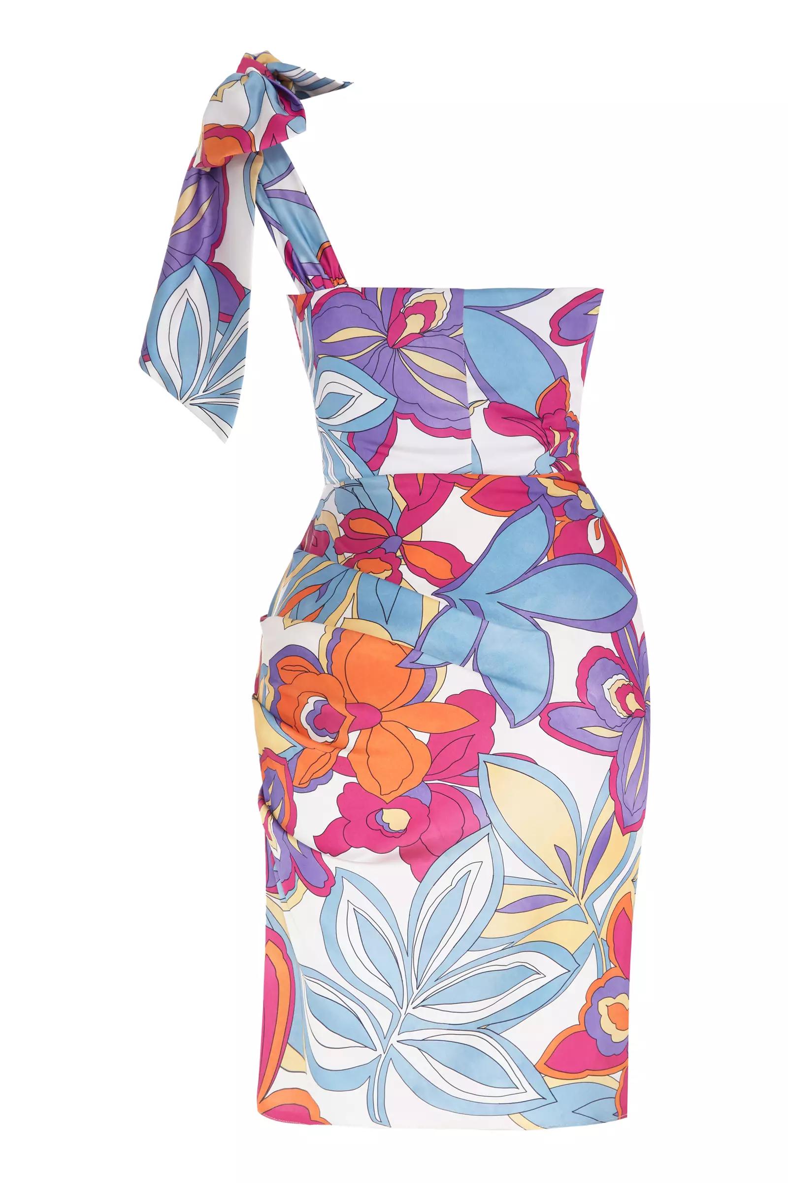 Printed Satin Sleeveless Maxi Dress