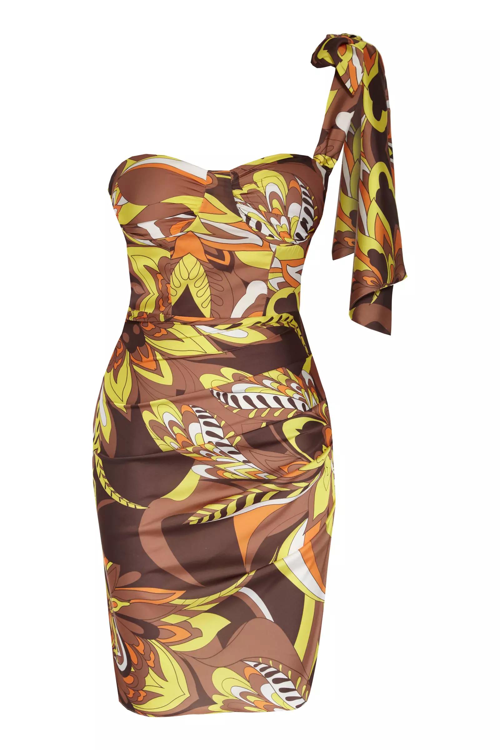 Printed Satin Sleeveless Maxi Dress